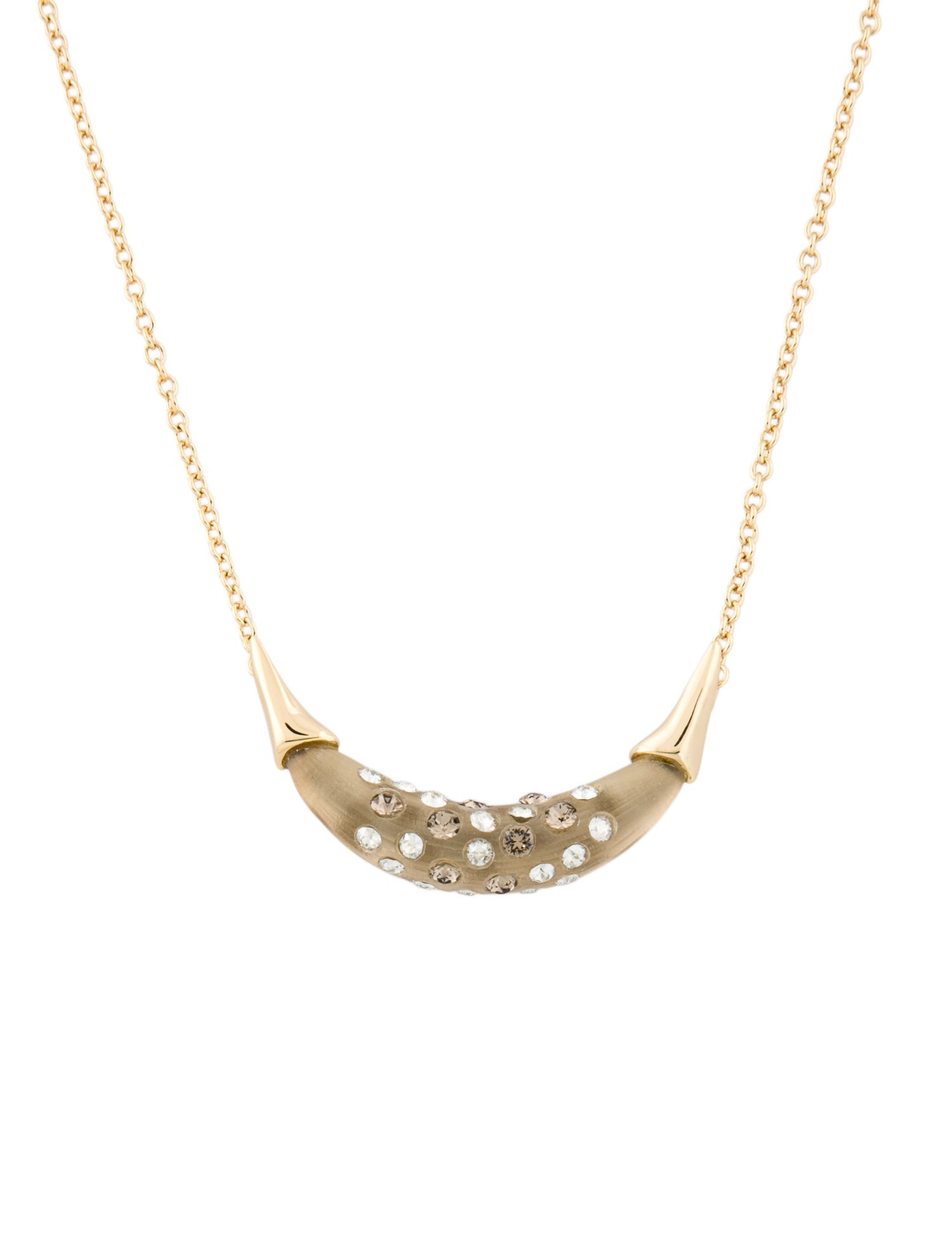 Alexis Bittar Crystal & Lucite Crescent Pendant Necklace