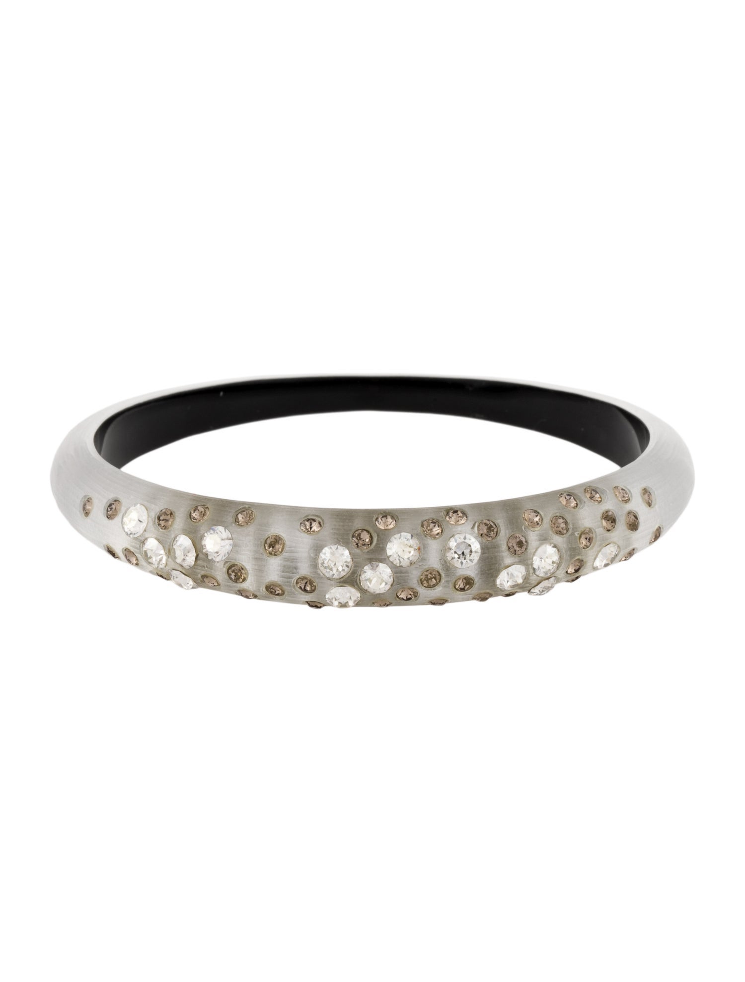 Alexis Bittar Crystal & Lucite Tapered Skinny Bangle Bracelet