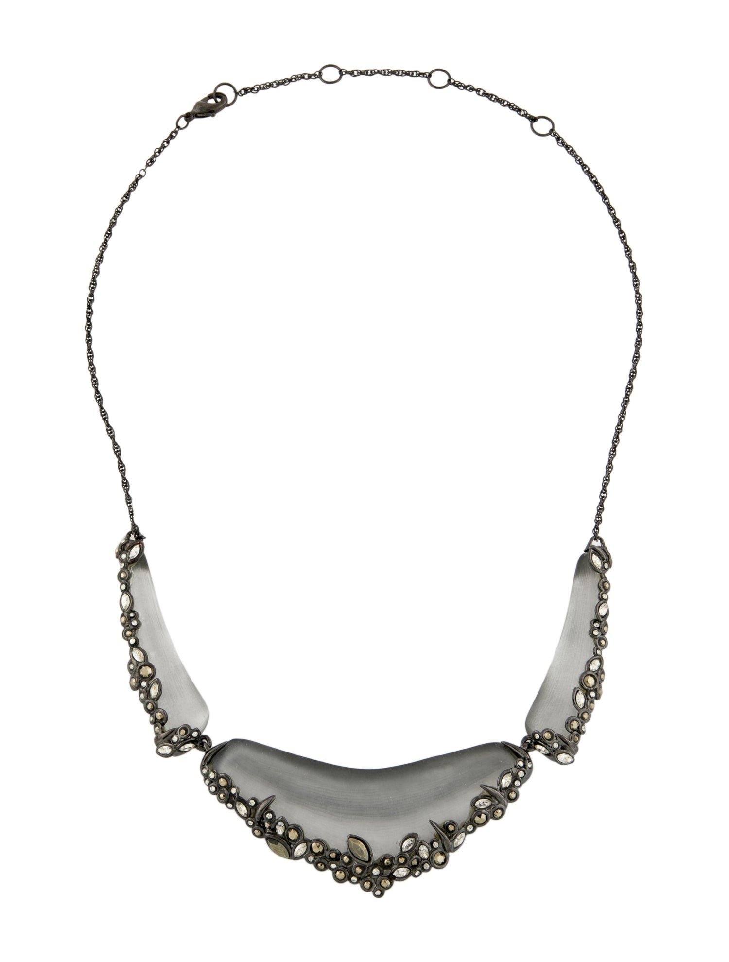 Alexis Bittar Lucite & Crystal Pendant Collar Necklace