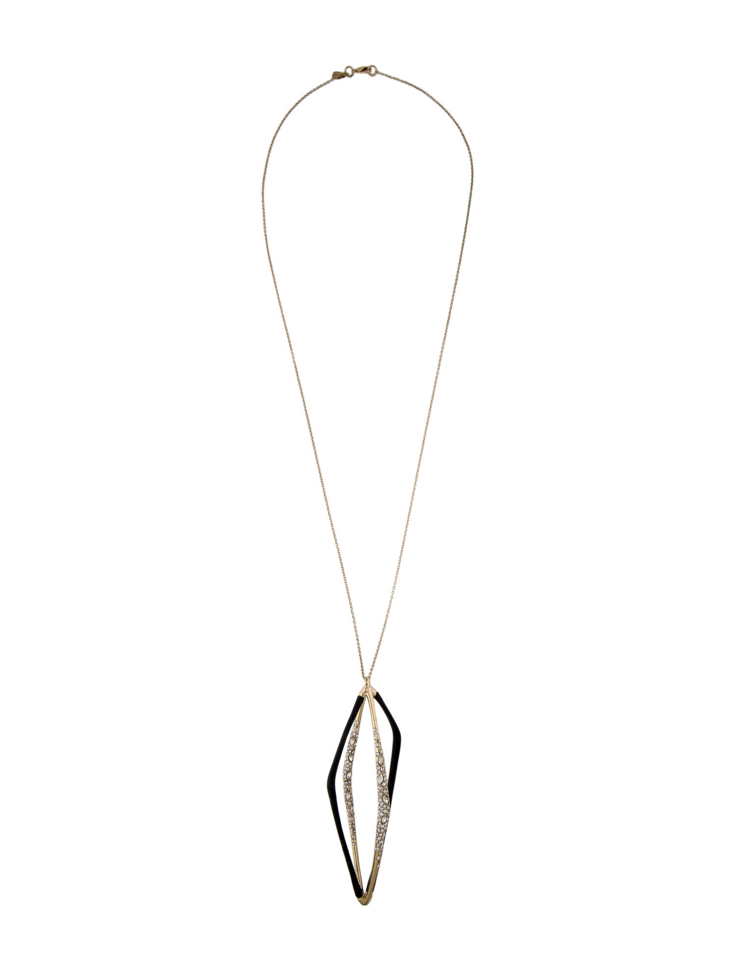 Alexis Bittar Crystal & Enamel Geometric Open Pendant Necklace