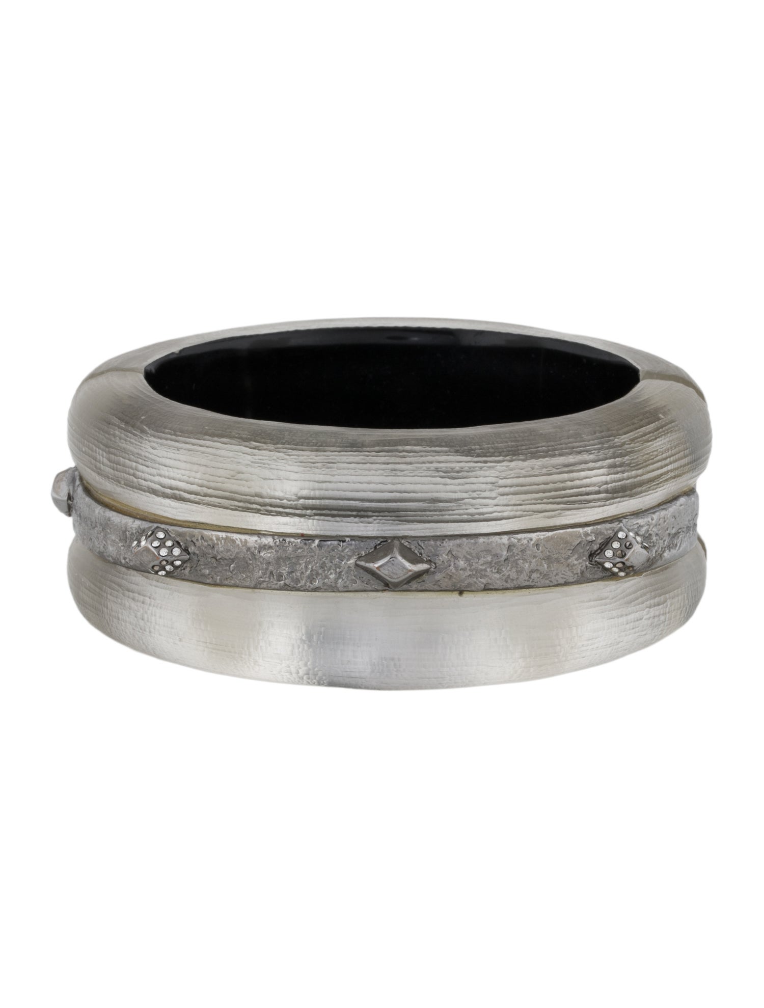 Alexis Bittar Crystal & Lucite Studded Hinge Bangle Bracelet