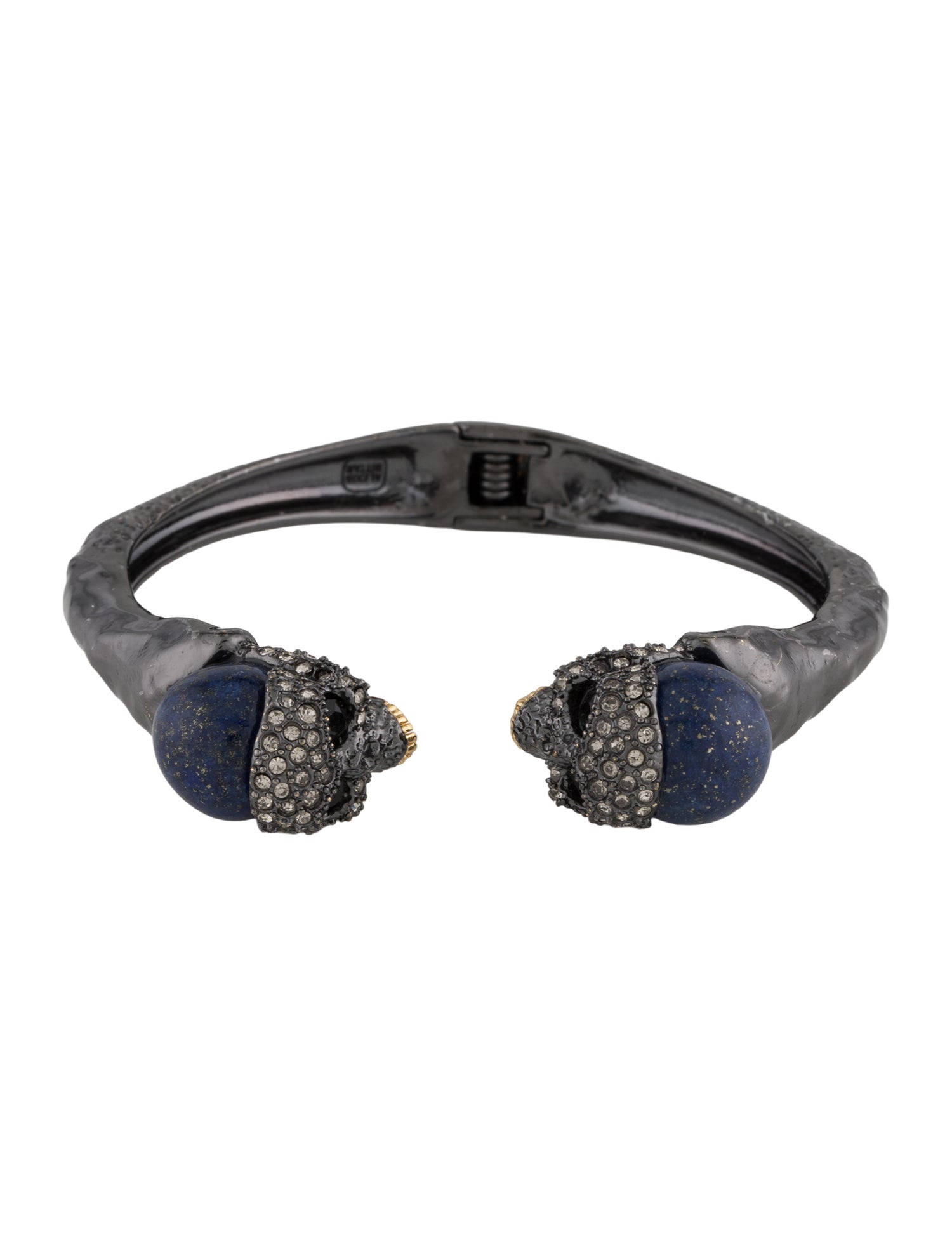 Alexis Bittar Crystal Encrusted Skull Hinged Cuff Bracelet