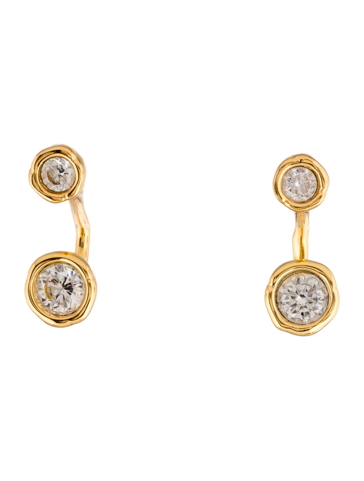 Alexis Bittar Asterales Gold Molten Front Back Earrings