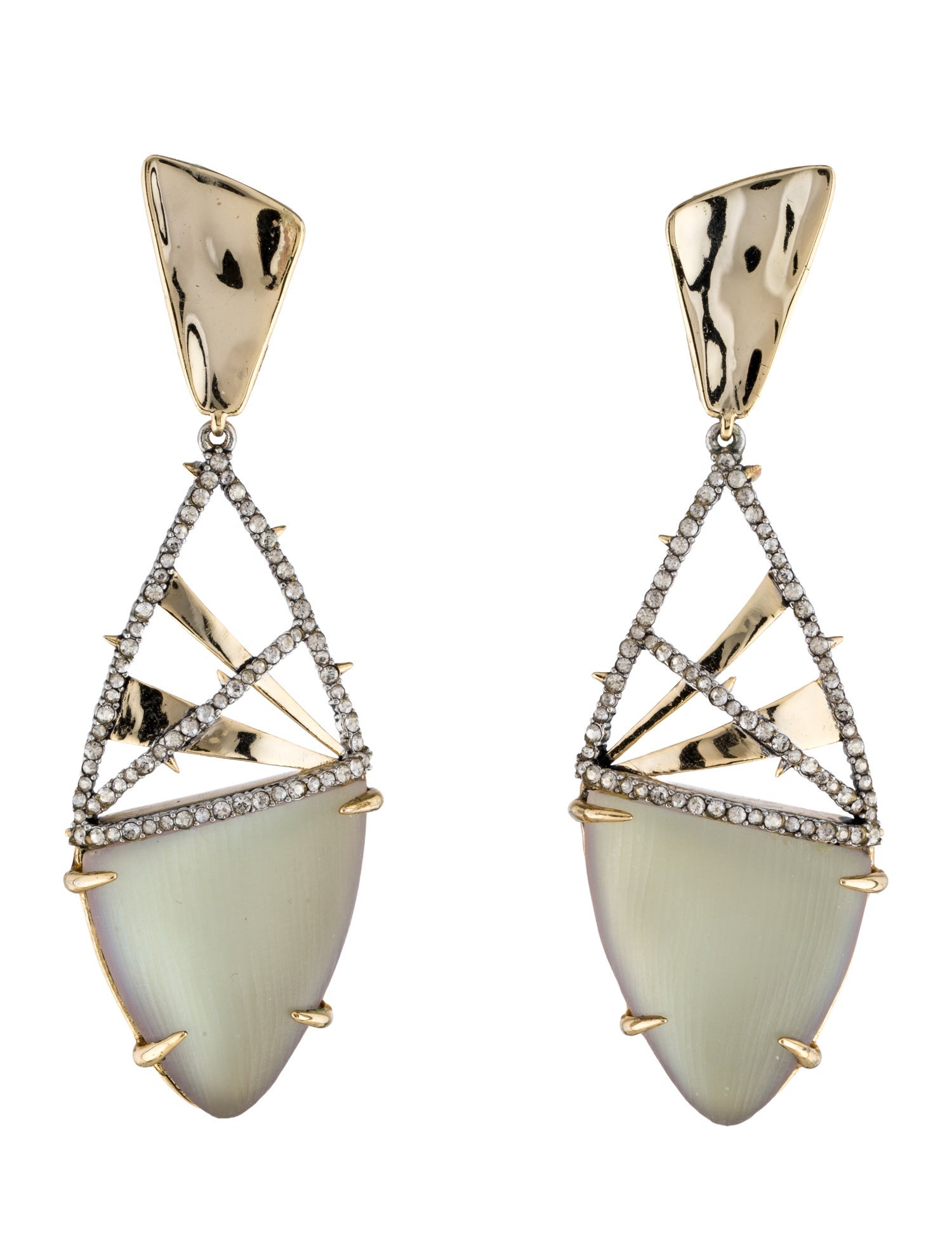 Alexis Bittar Lucite & Crystal Drop Clip-On Earrings