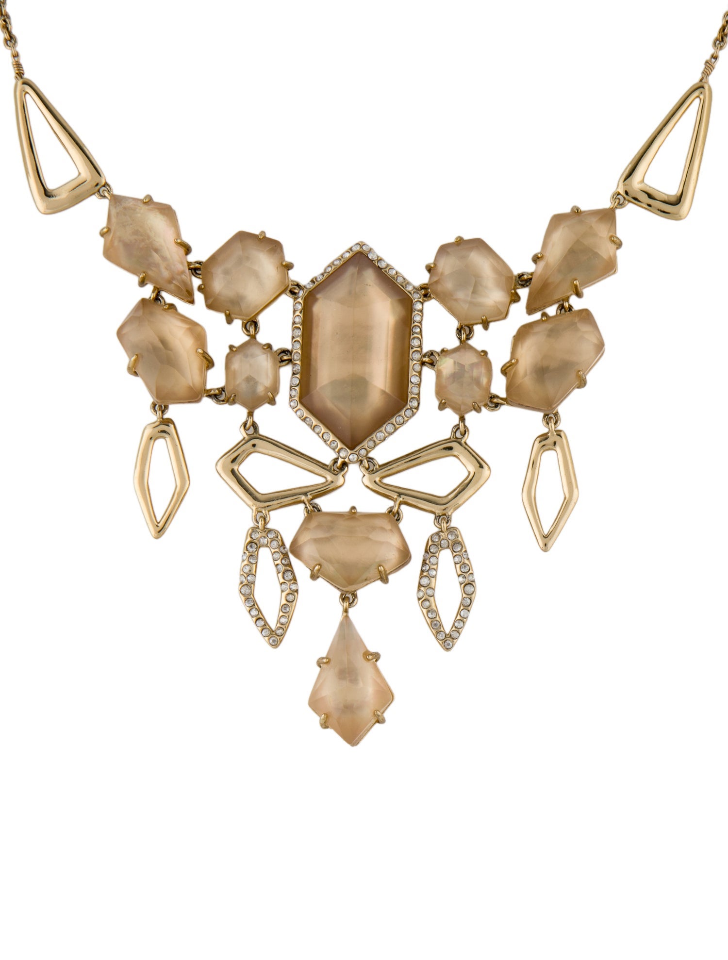Alexis Bittar Mother of Pearl & Crystal Collar Pendant Necklace
