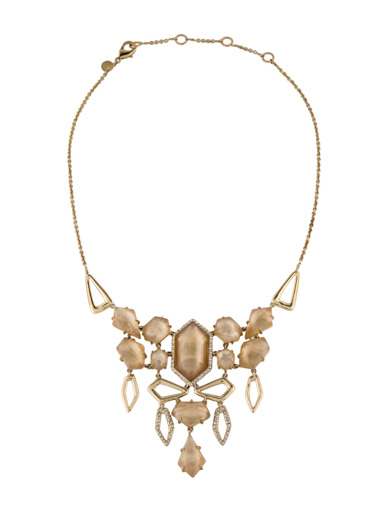 Alexis Bittar Mother of Pearl & Crystal Collar Pendant Necklace