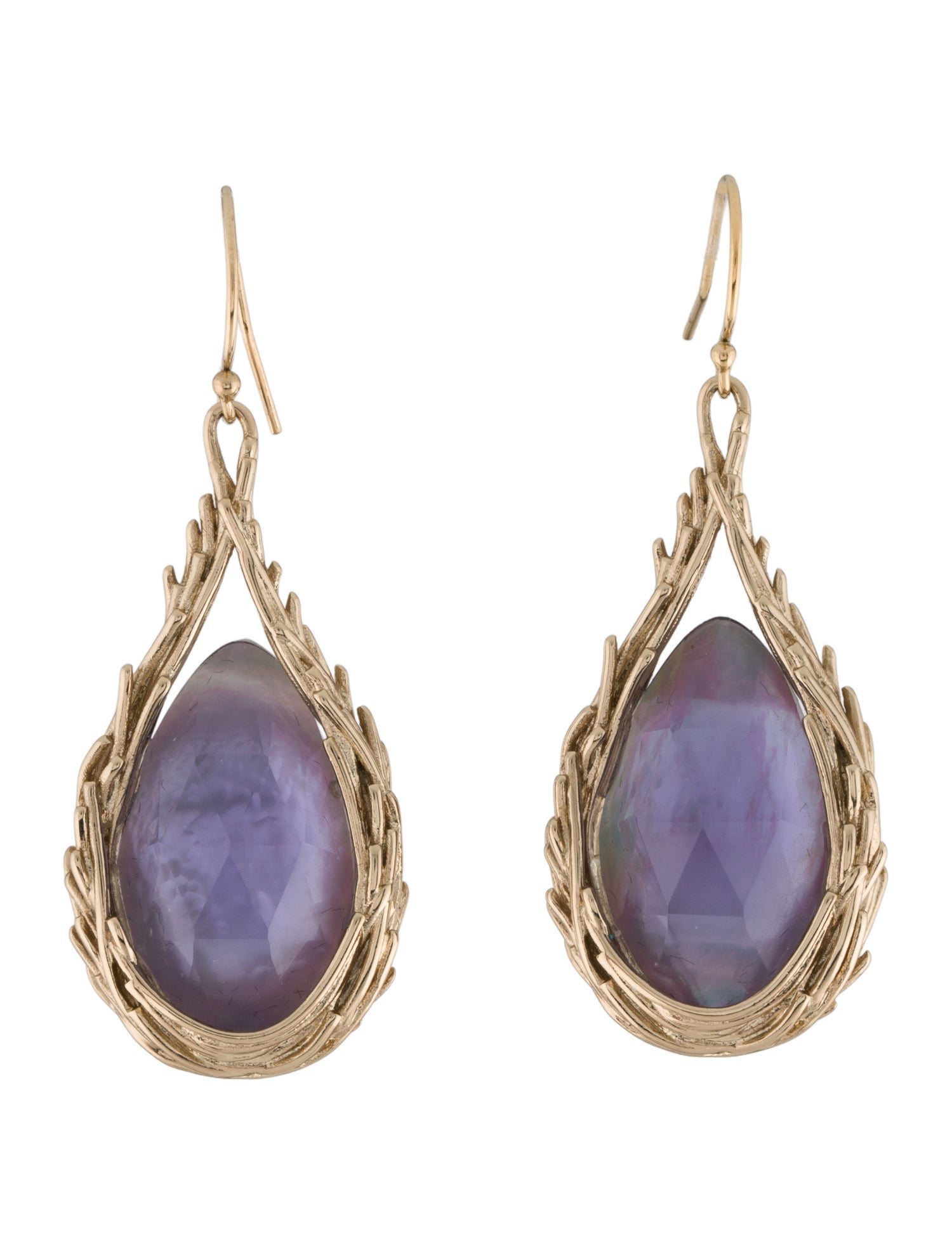 Alexis Bittar Mother of Pearl Doublet Elements Maldivian Feathered Drop Earrings