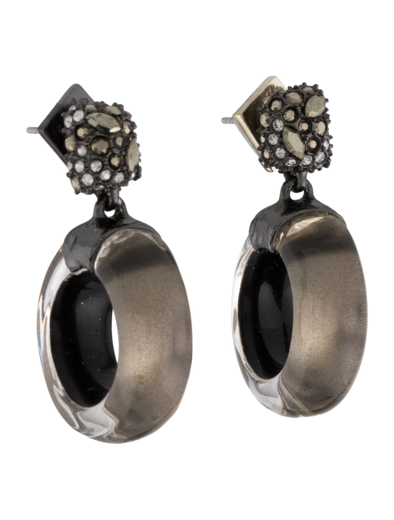 Alexis Bittar Crystal Encrusted Lucite Drop Earrings