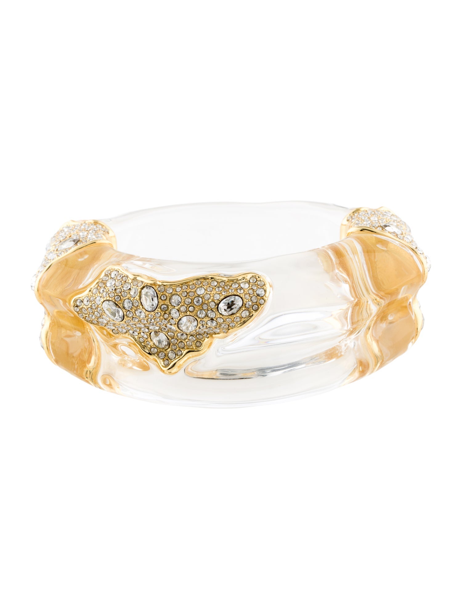Alexis Bittar Lucite Liquid Vine Domed Hinge Bracelet