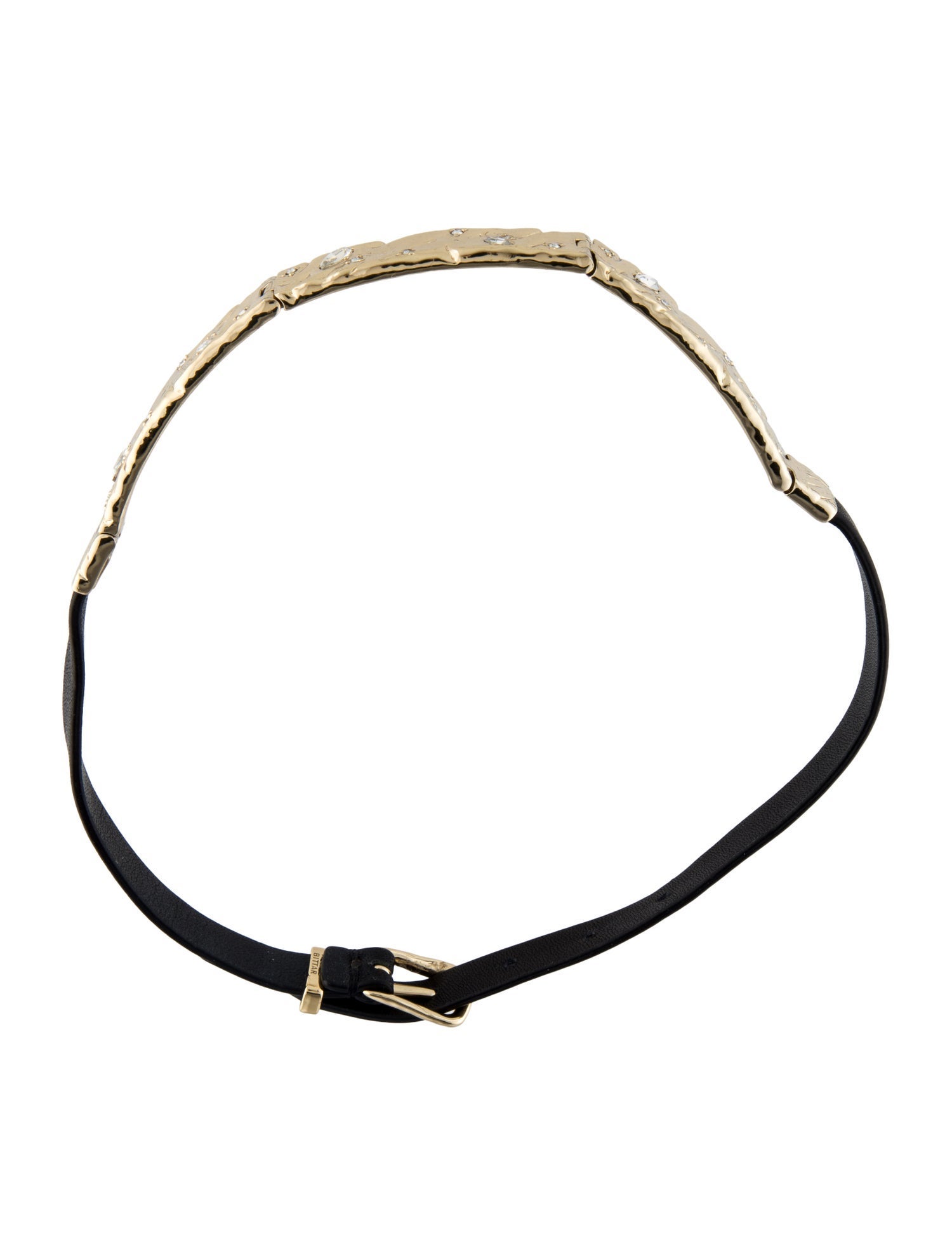 Alexis Bittar Hinged Leather Choker Necklace