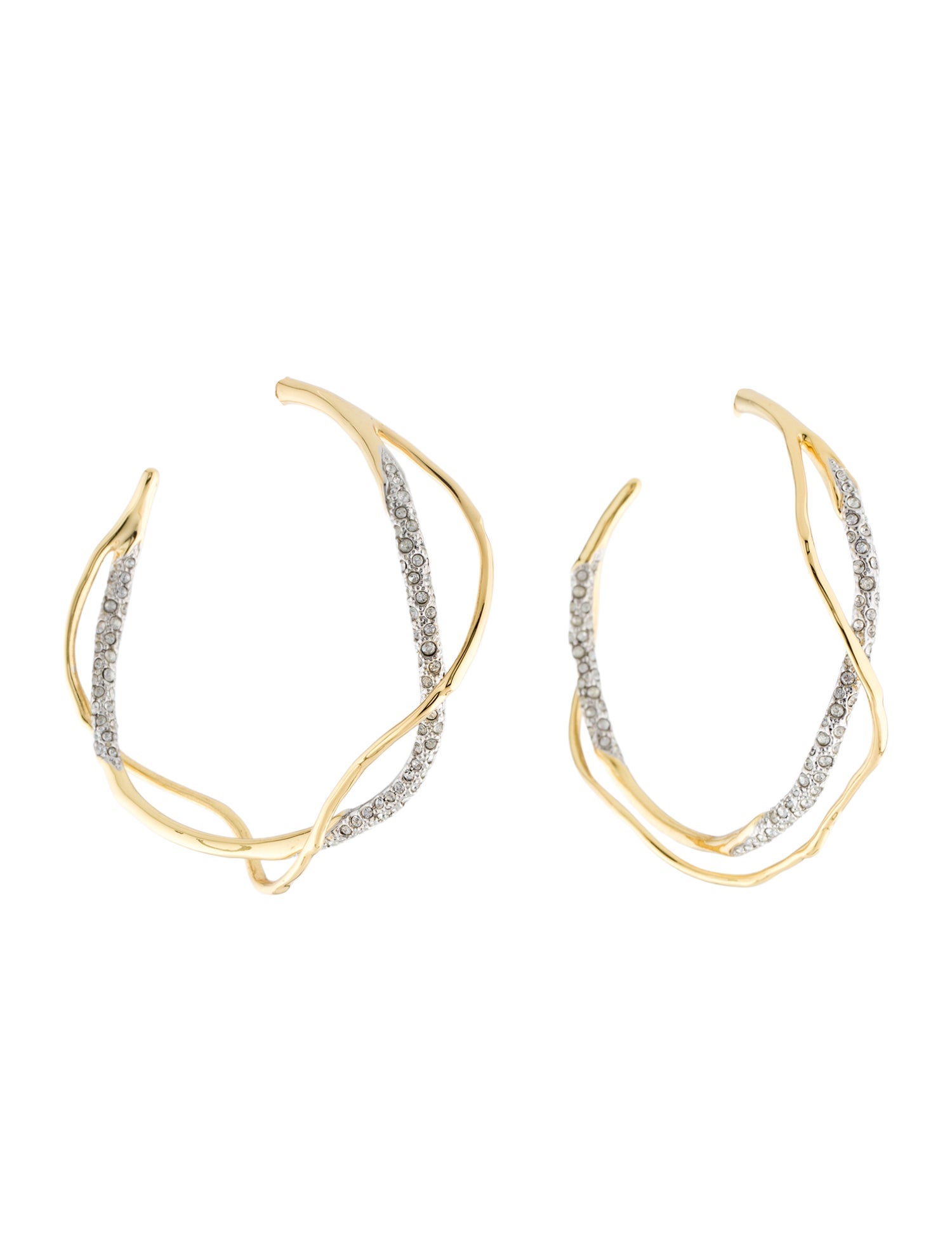 Alexis Bittar Intertwined Pave Hoop Earrings
