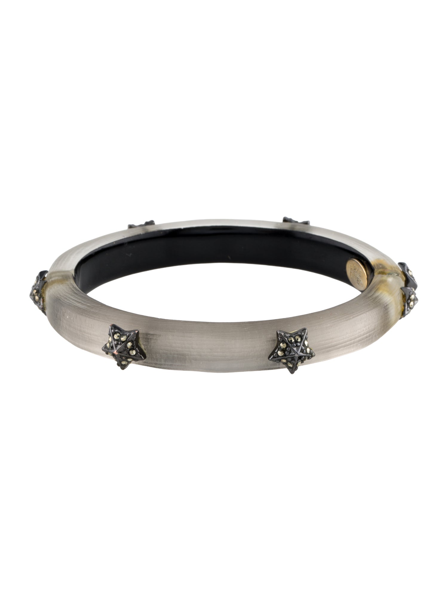 Alexis Bittar Lucite & Crystal Star Studded Hinged Bangle