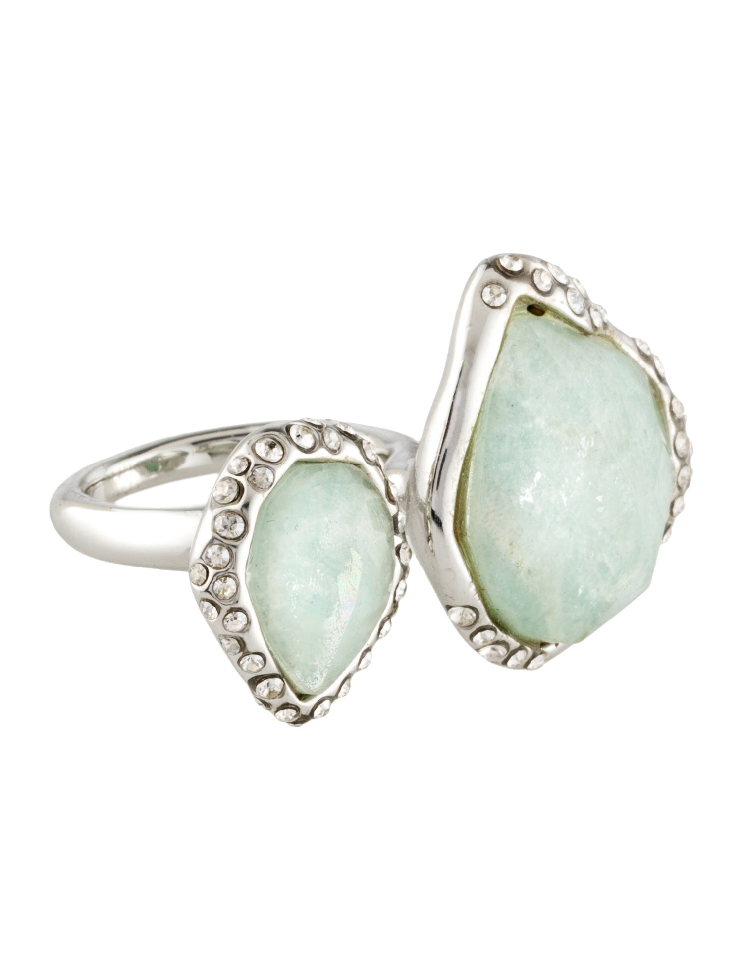 Alexis Bittar Crystal Encrusted Open Cocktail Ring