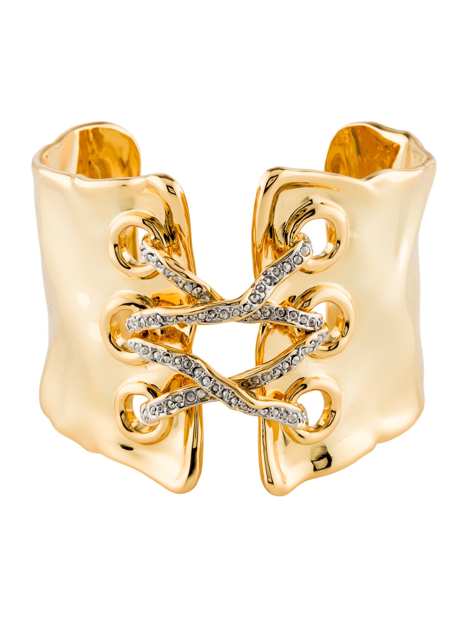 Alexis Bittar Crystal Lace Up Cuff Bracelet