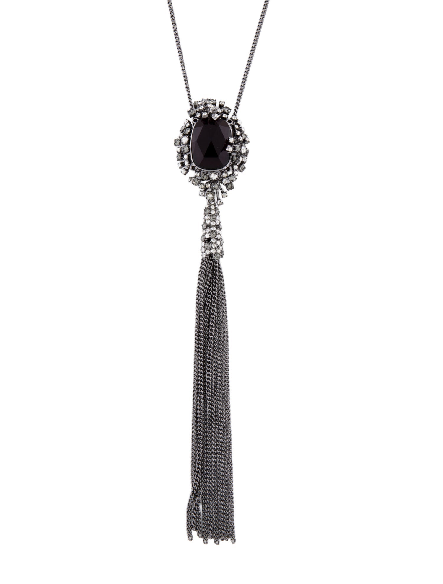 Alexis Bittar Crystal Tassel Pendant Necklace