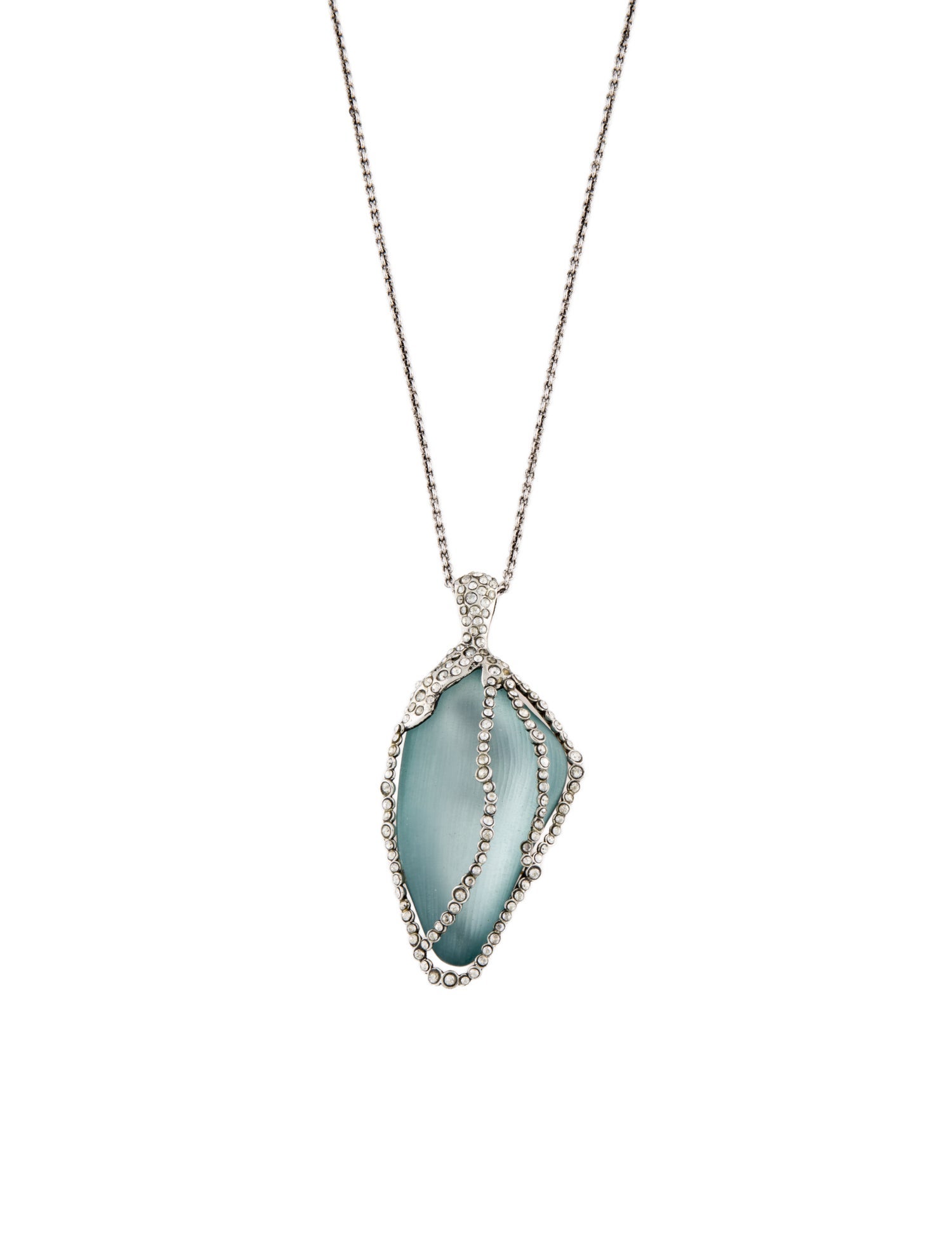 Alexis Bittar Crystal & Lucite Pendant Necklace