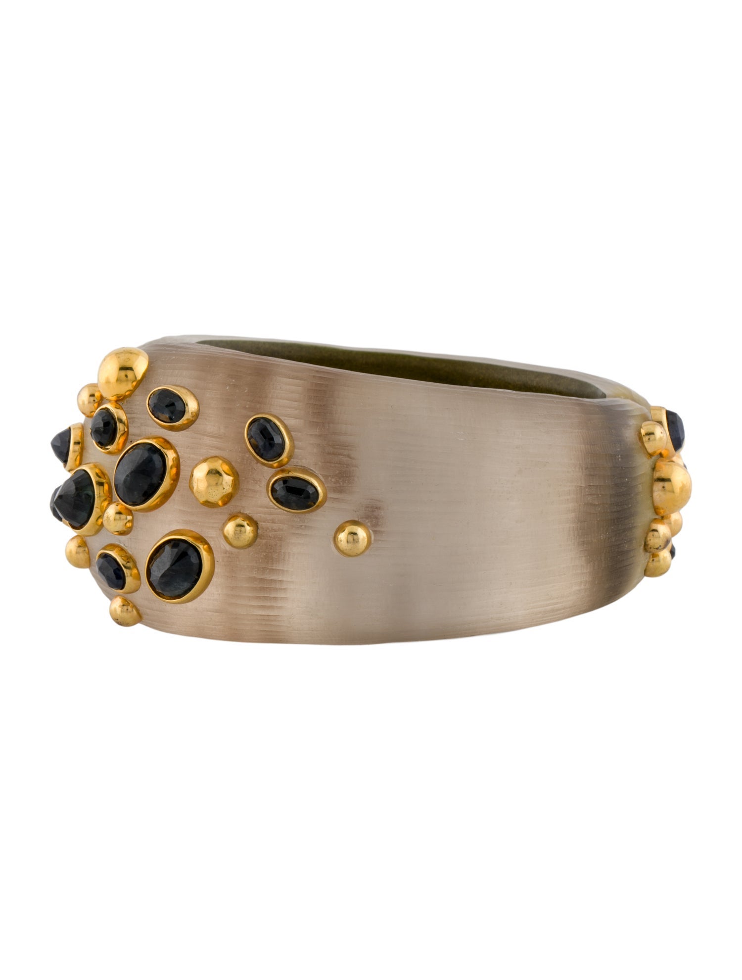 Alexis Bittar Lucite & Crystal Hinged Bangle Bracelet