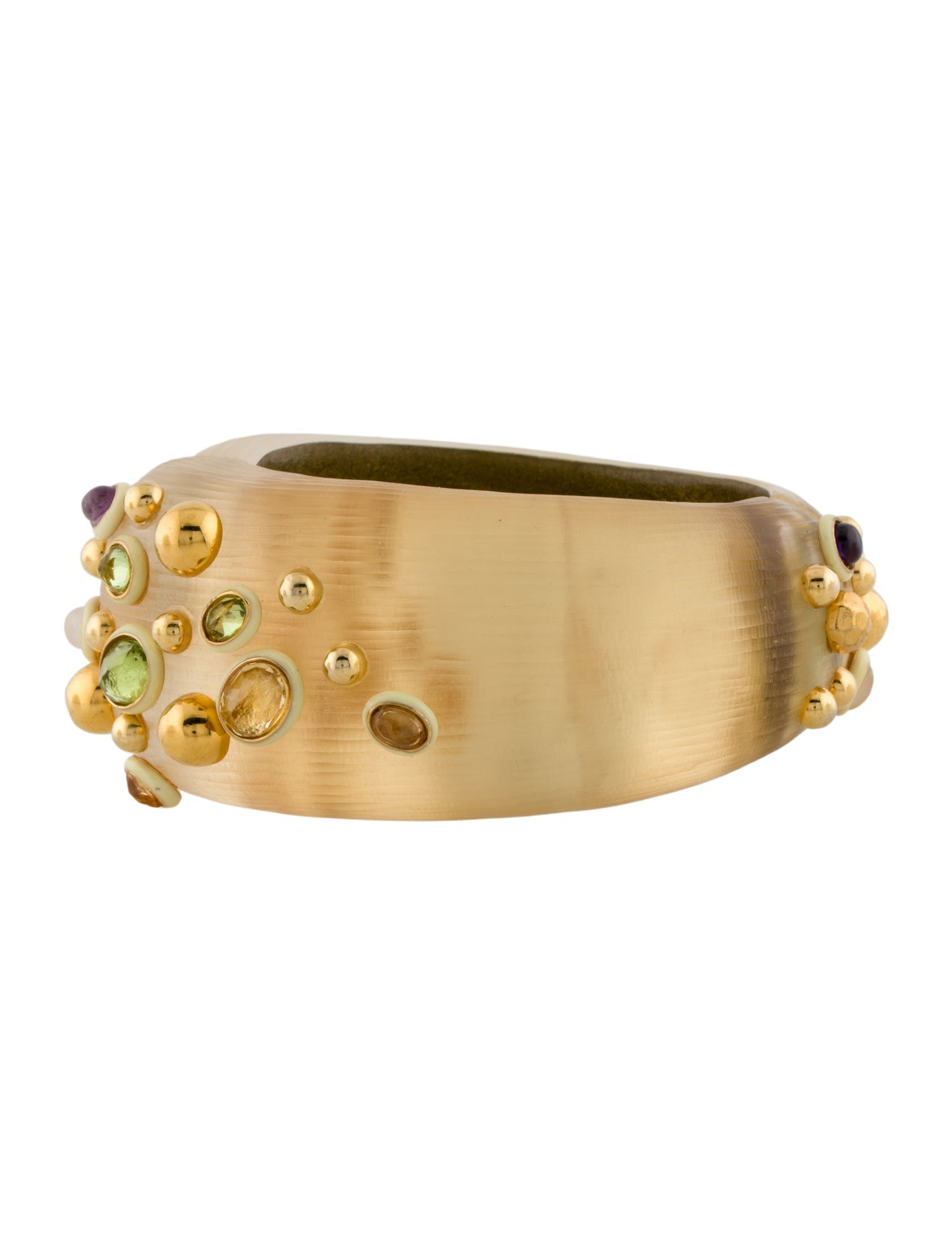 Alexis Bittar Lucite & Crystal Hinged Bangle Bracelet