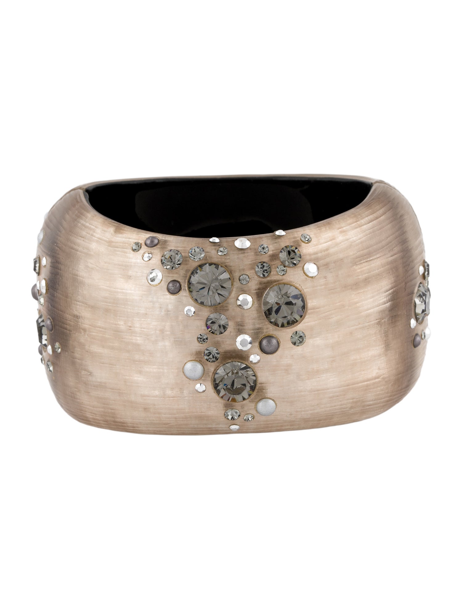 Alexis Bittar Lucite & Crystal Hinged Bangle Bracelet