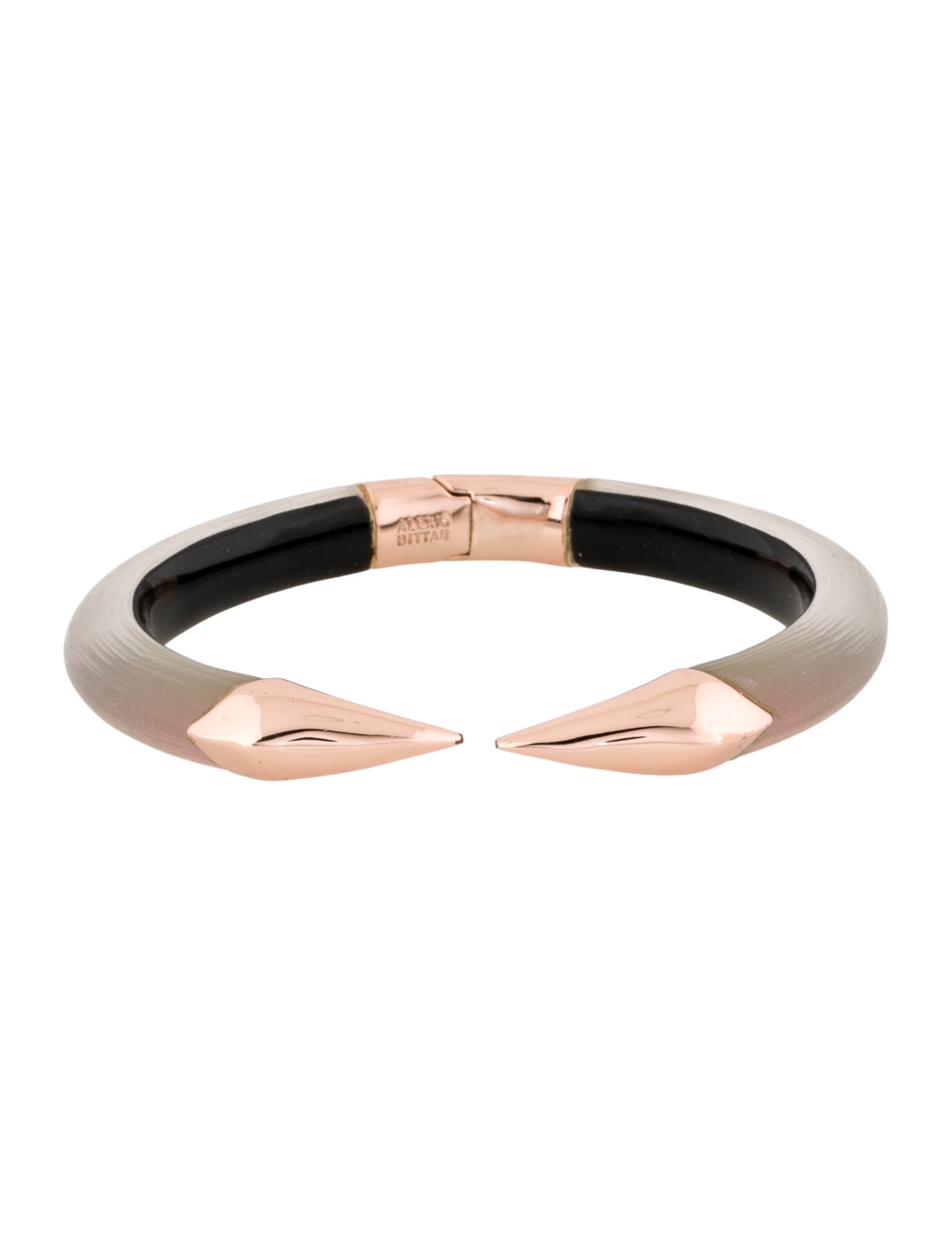 Alexis Bittar Lucite Mirrored Pyramid Brake Hinged Bracelet