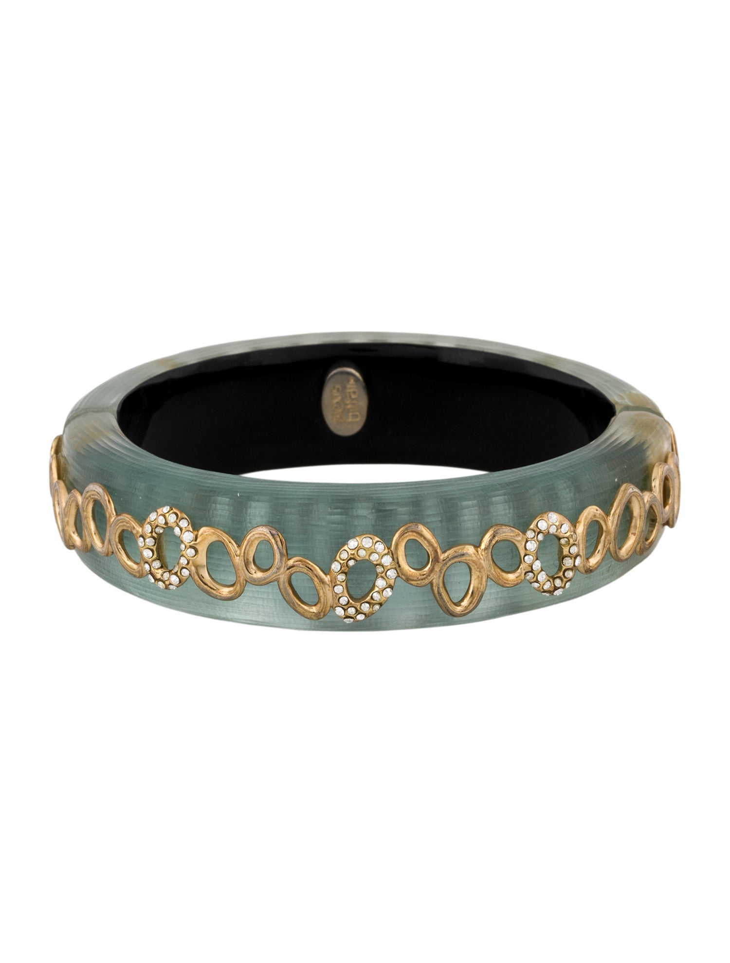 Alexis Bittar Crystal & Lucite Hinge Bangle Bracelet