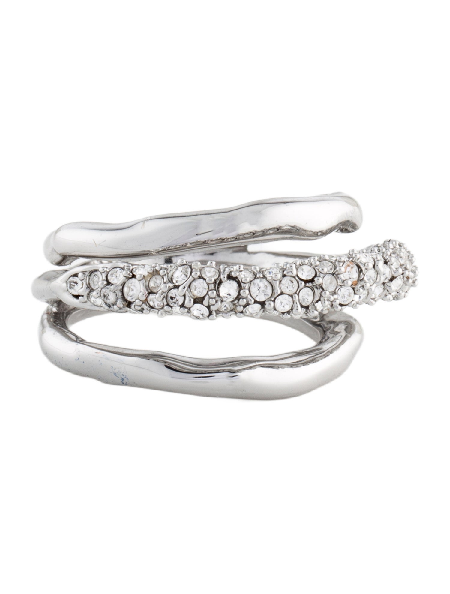 Alexis Bittar Crystal Encrusted Solanales Orbiting Ring