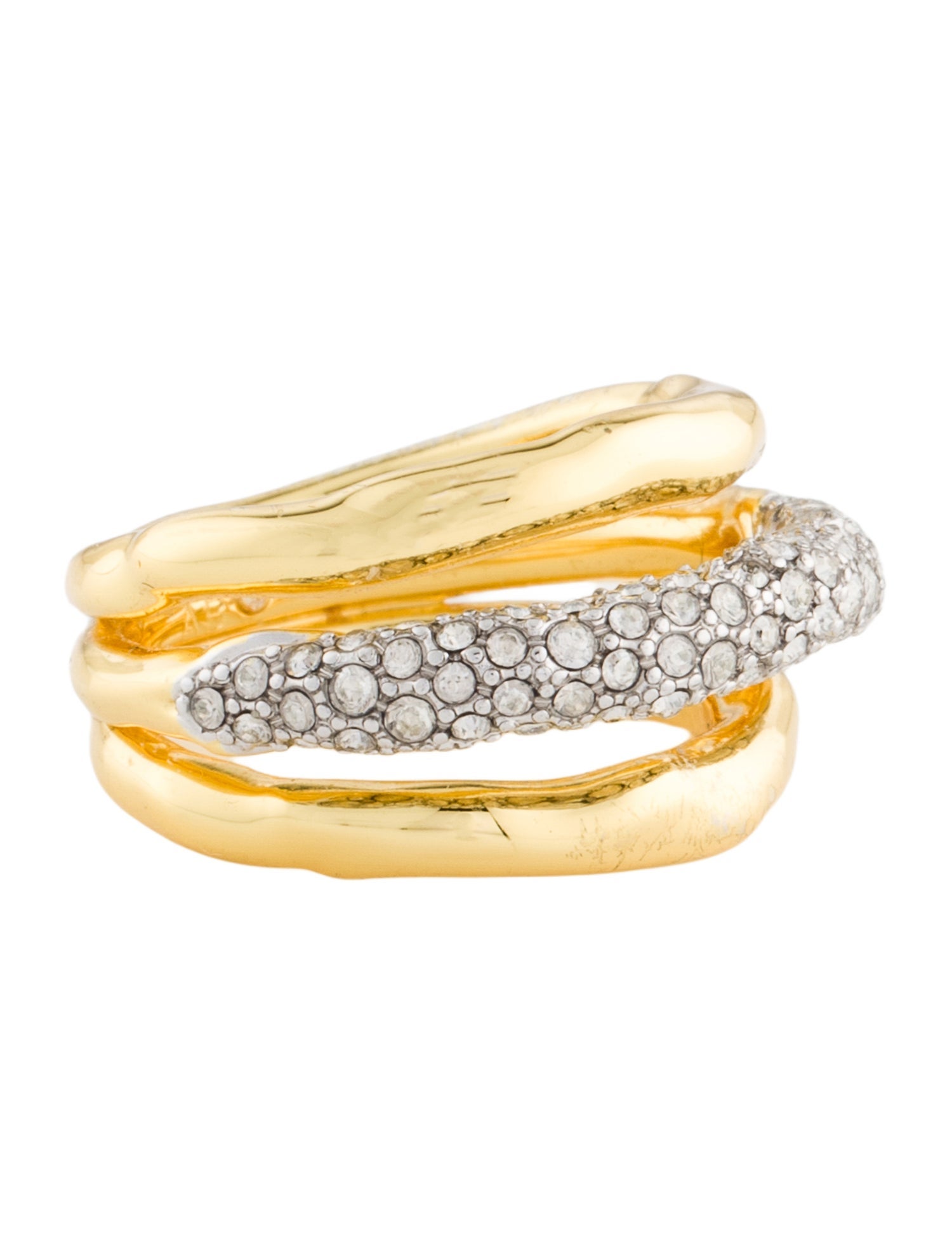 Alexis Bittar Crystal Encrusted Solanales Orbiting Ring