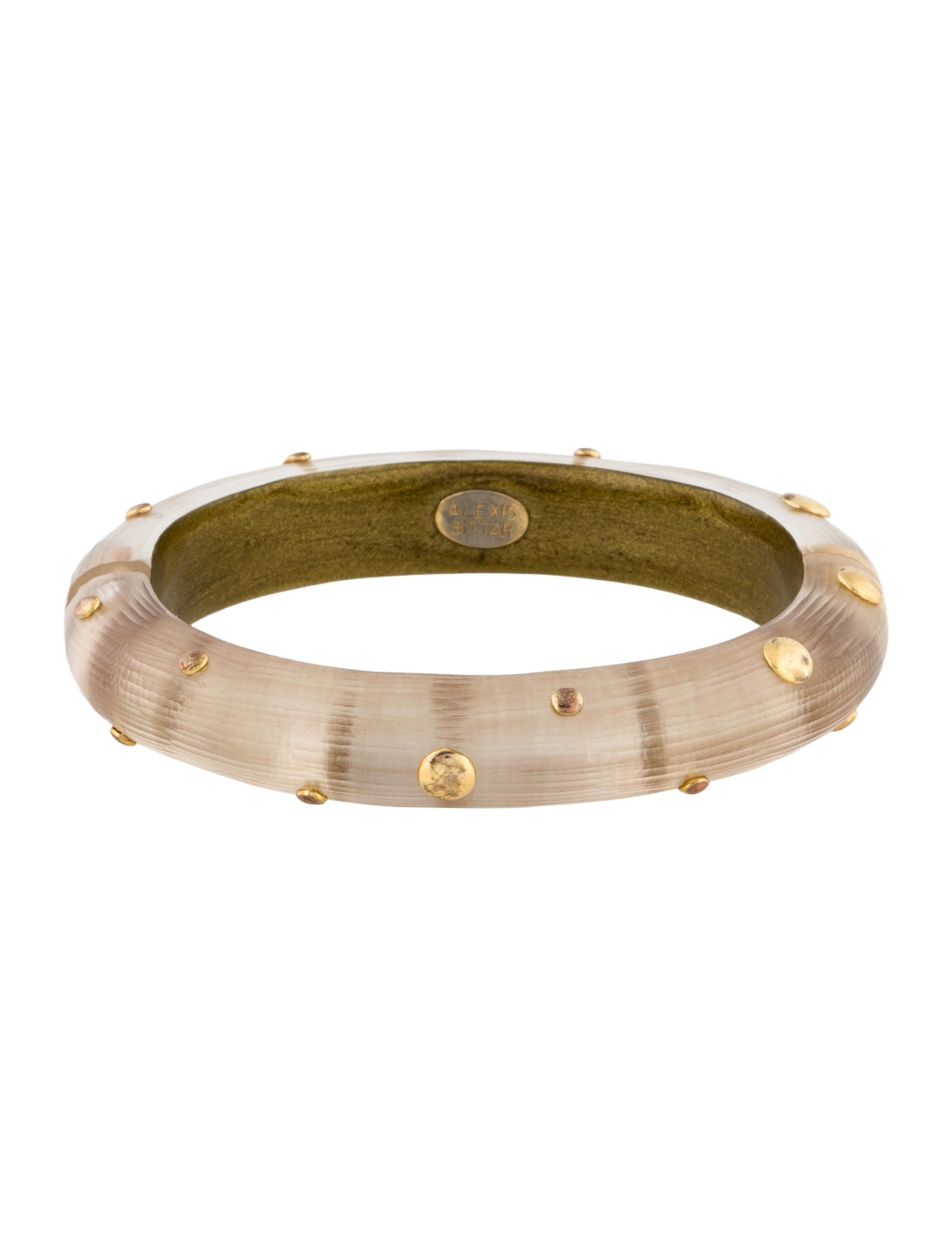 Alexis Bittar Lucite Studded Hinge Bangle Bracelet