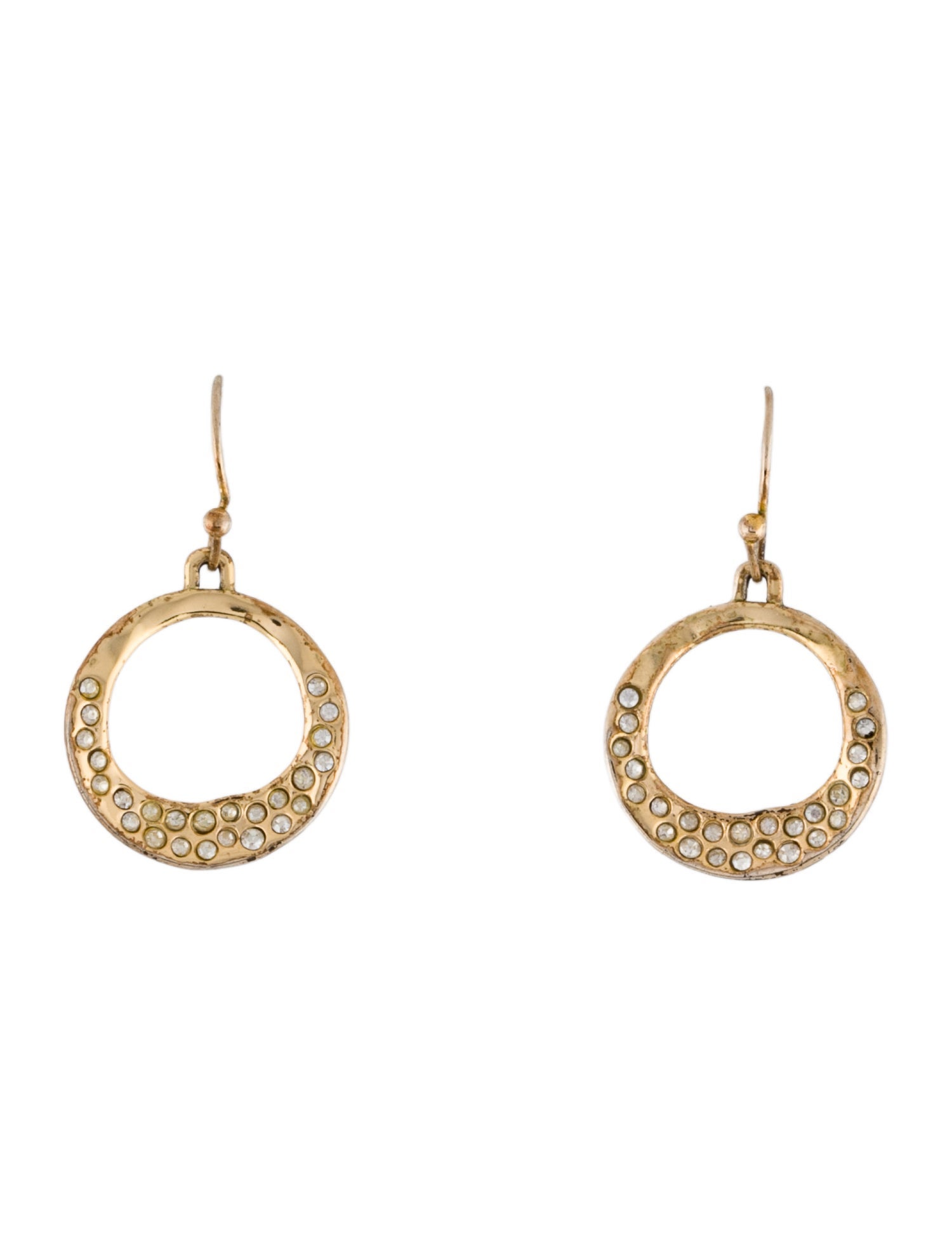 Alexis Bittar Crystal Encrusted Circle Drop Earrings