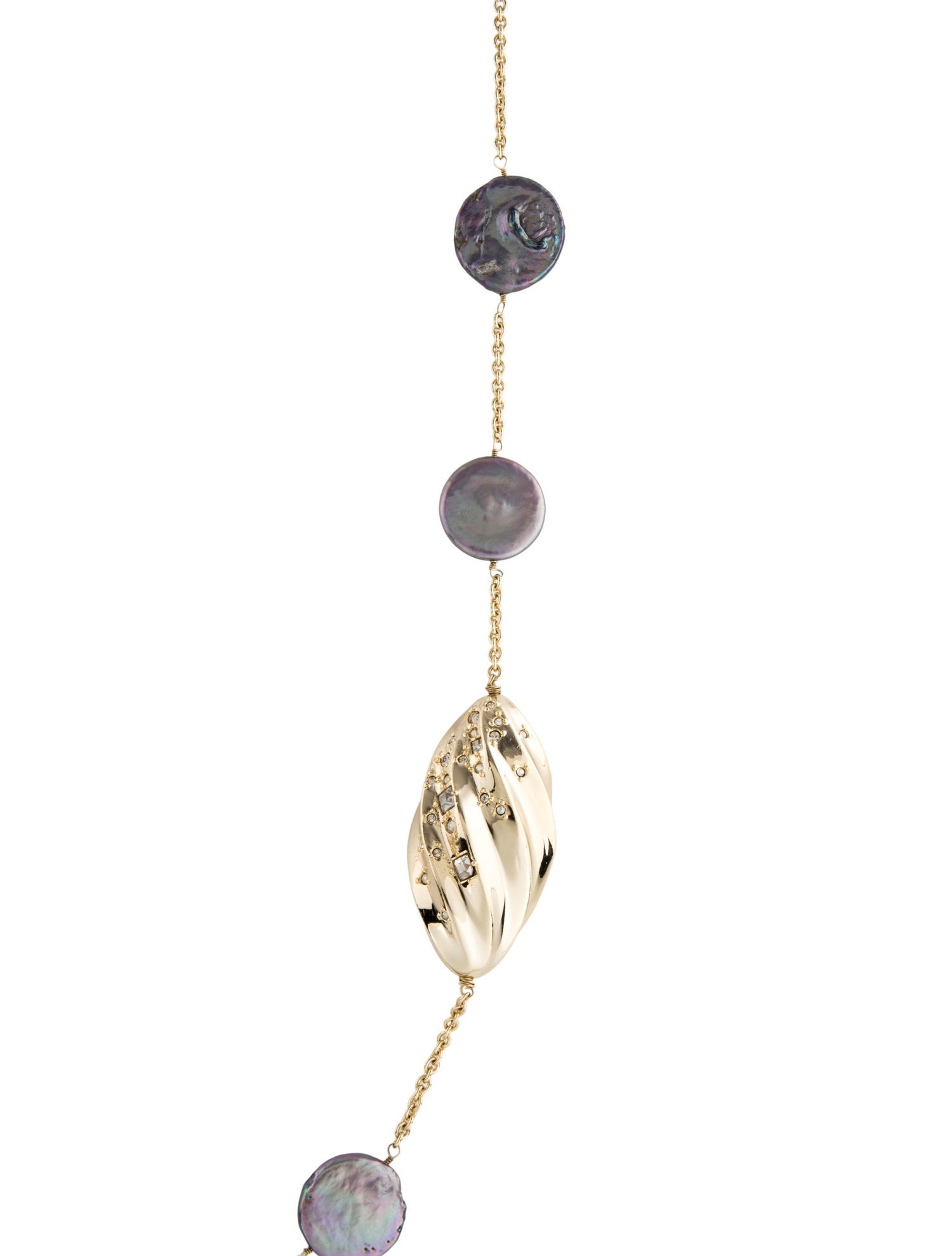 Alexis Bittar Pearl Crystal & Stone Pleated Station Necklace