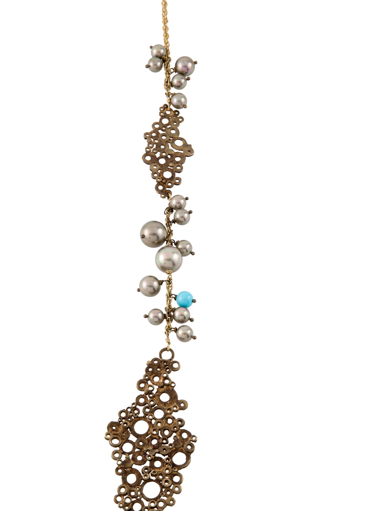 Alexis Bittar Faux Pearl & Resin Cluster Station Necklace