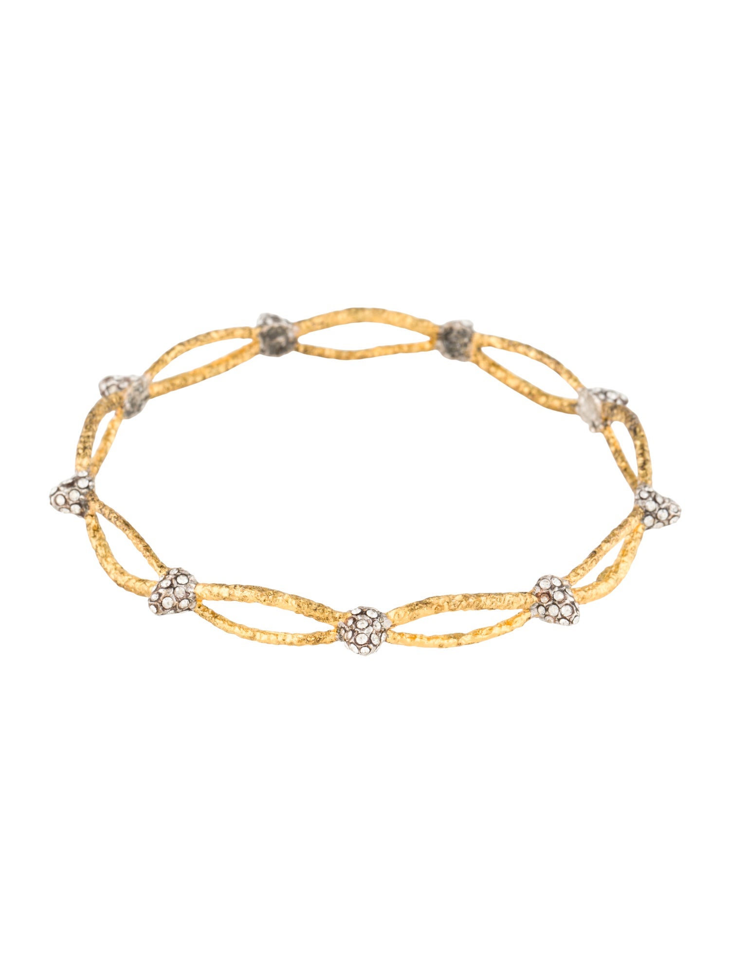 Alexis Bittar Crystal Siyabona Spiked Bangle Bracelet