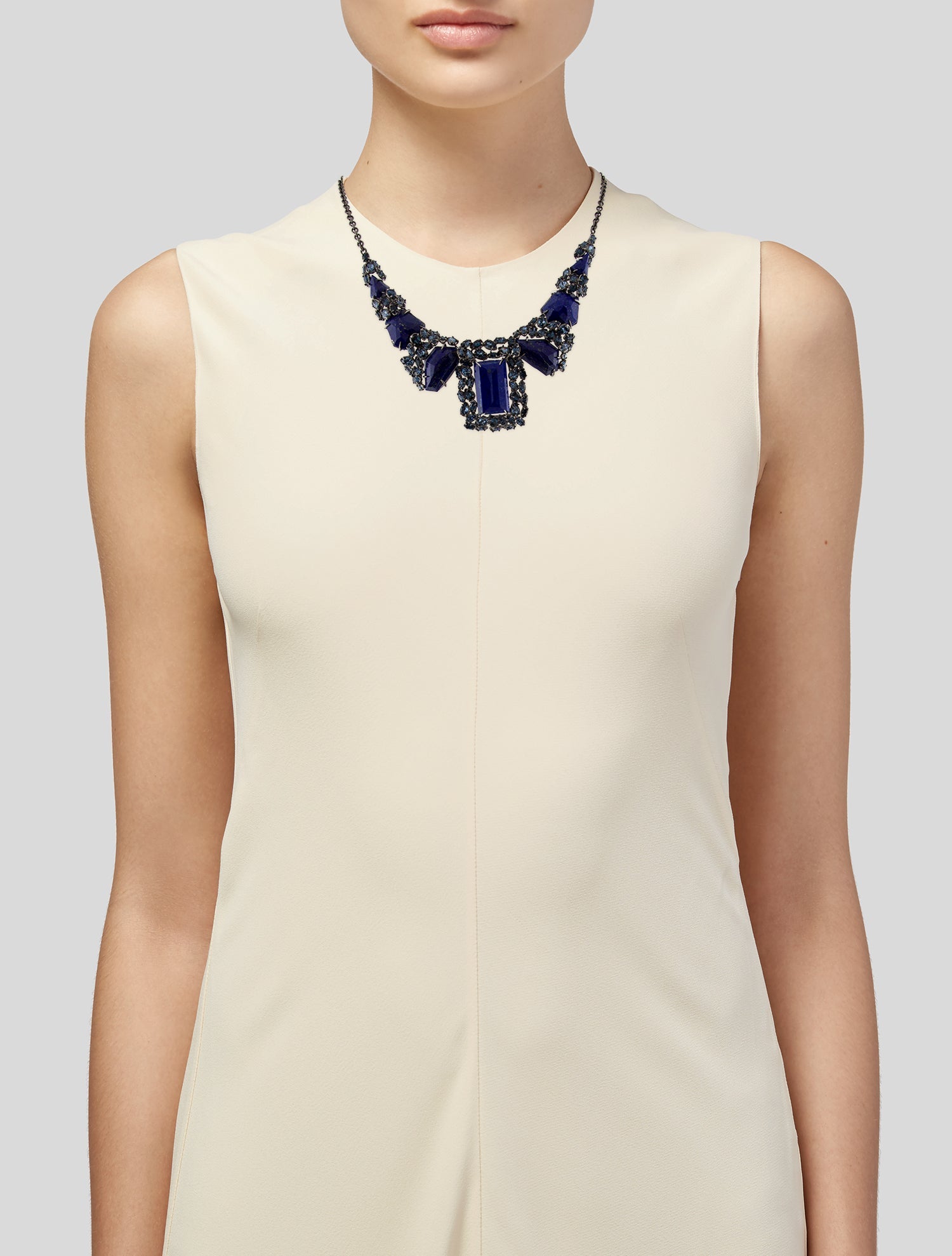Alexis Bittar "Crystal Miss Havisham 'Pavo' Bib Necklace