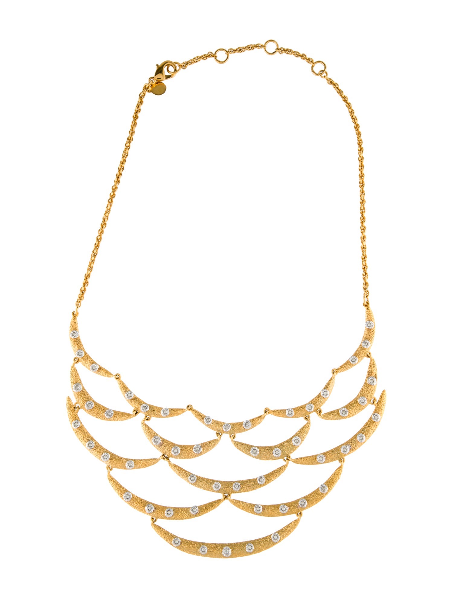 Alexis Bittar Crystal Studded Scalloped Bib Necklace