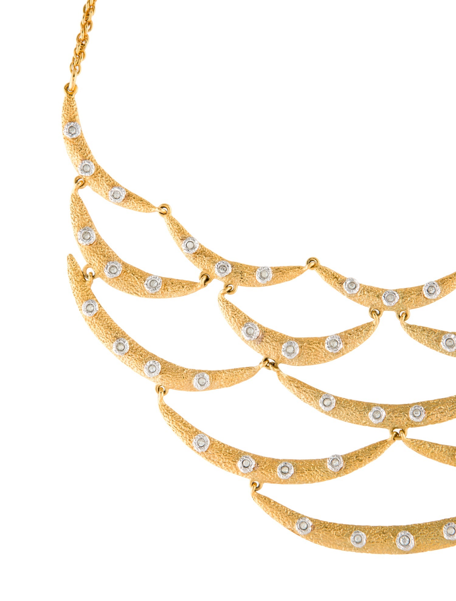 Alexis Bittar Crystal Studded Scalloped Bib Necklace
