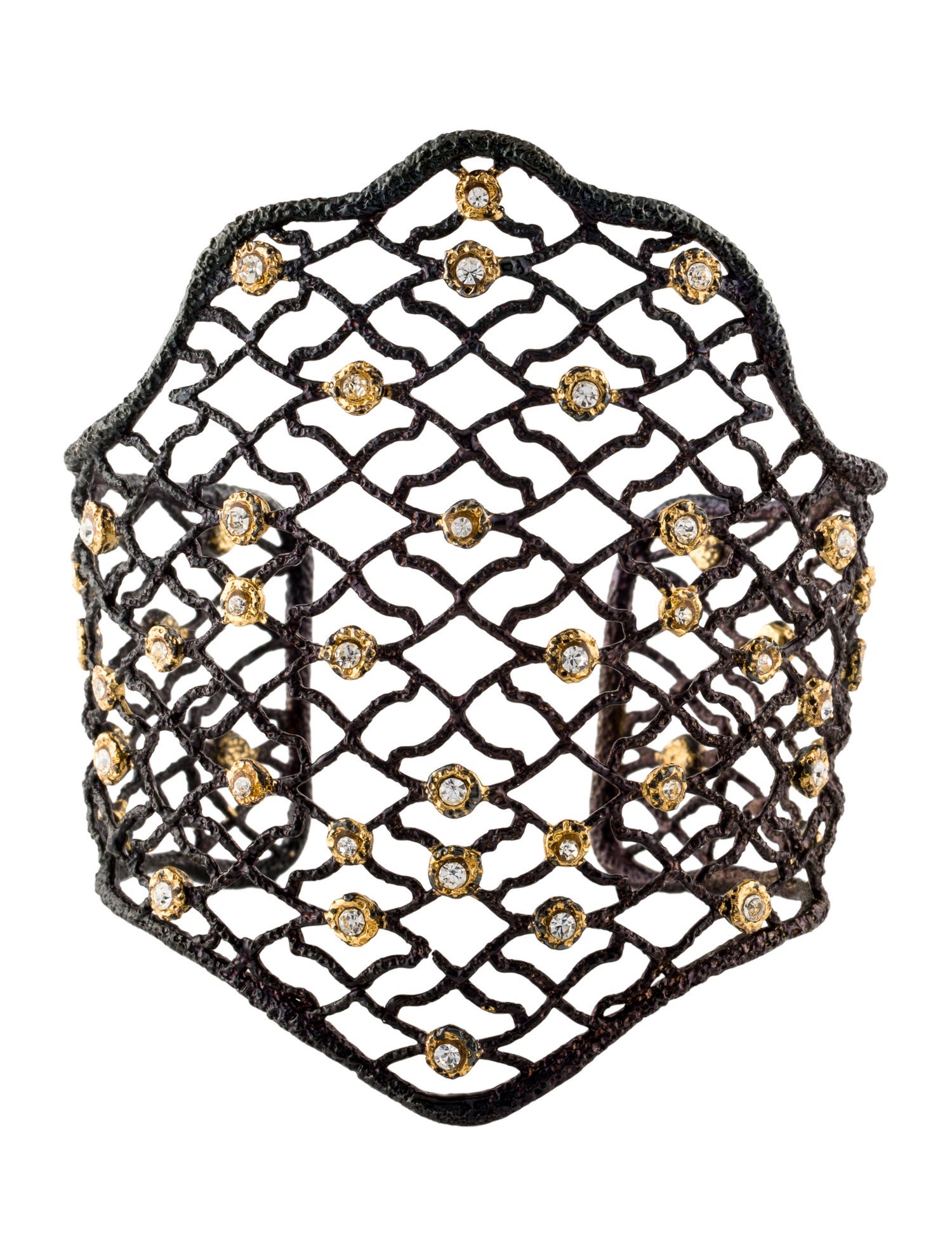 Alexis Bittar Crystal Siyabona Lattice Cuff Bracelet