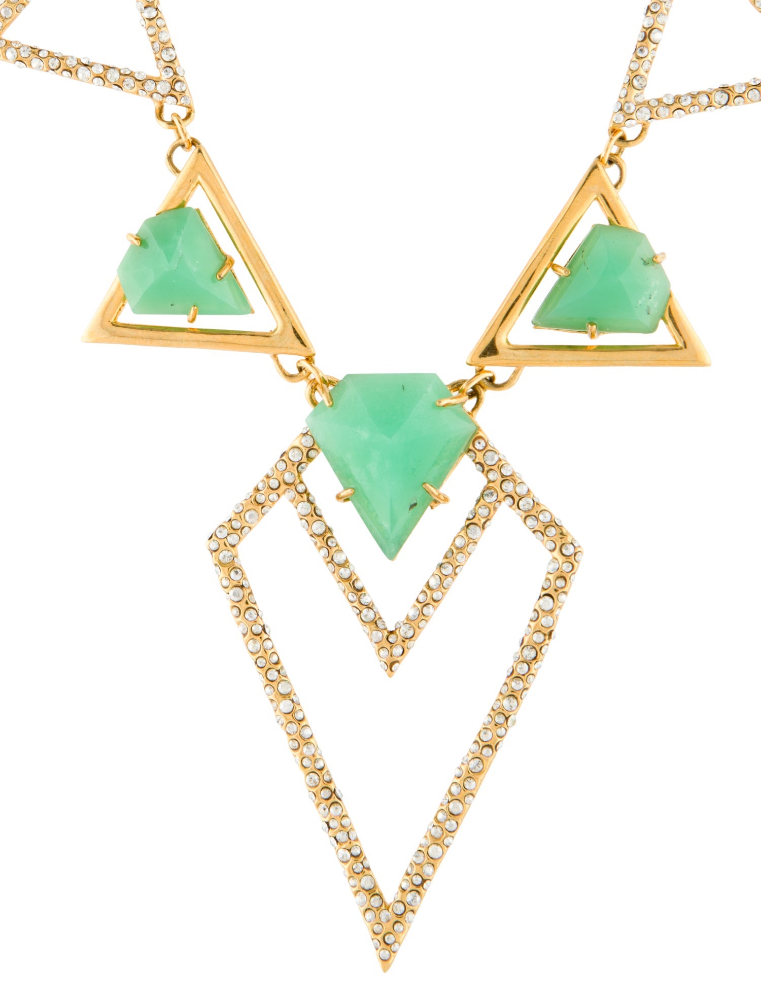 Alexis Bittar Crystal New Wave Shield Necklace