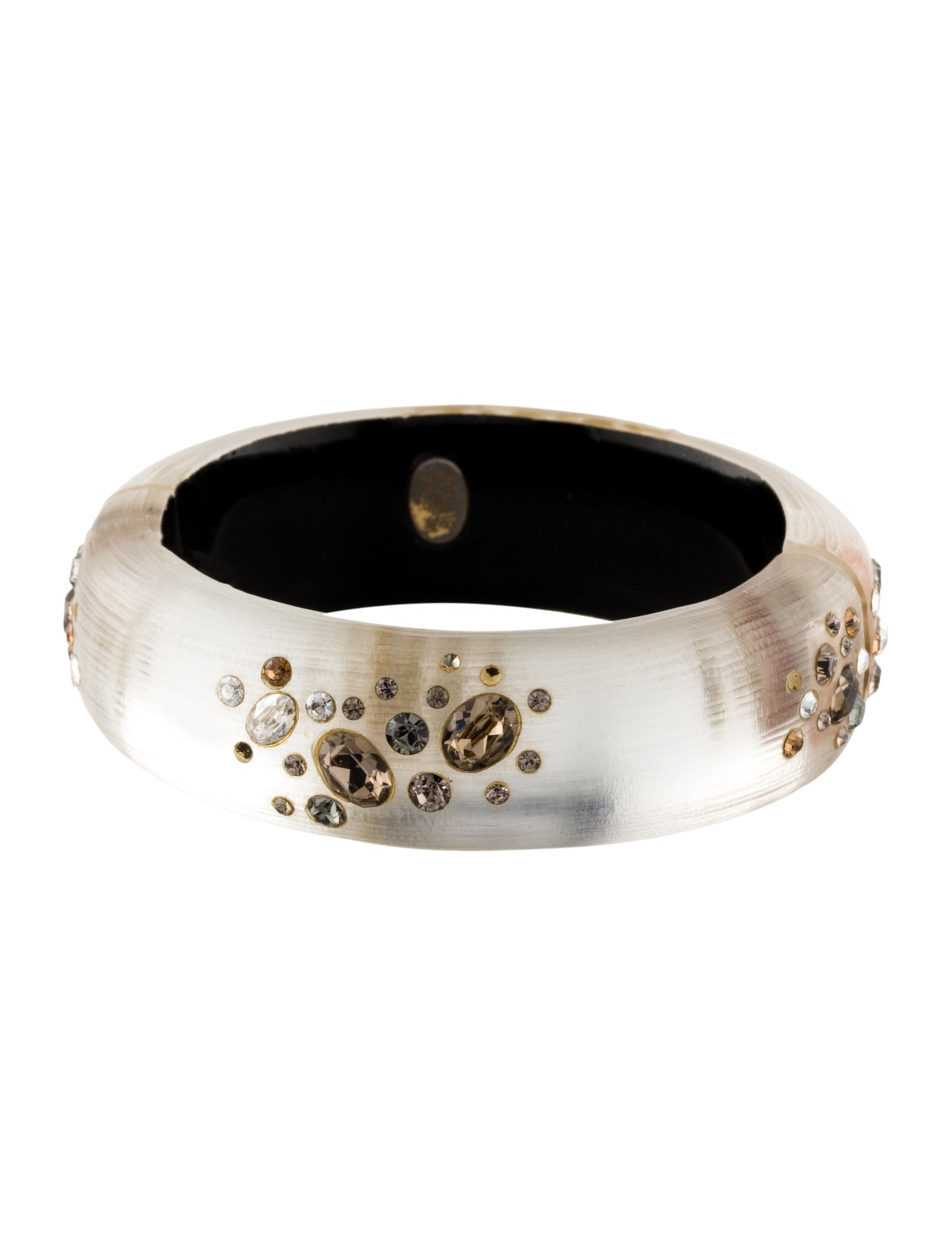 Alexis Bittar Lucite & Crystal Dust Hinged Bangle Bracelet