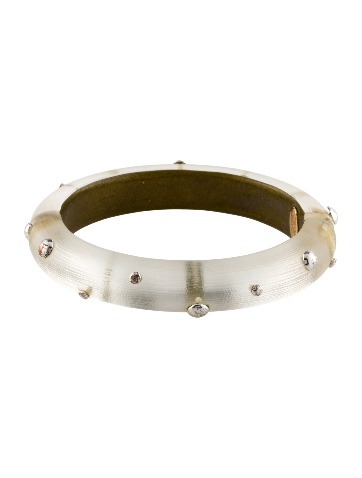 Alexis Bittar Lucite Studded Hinge Bangle Bracelet