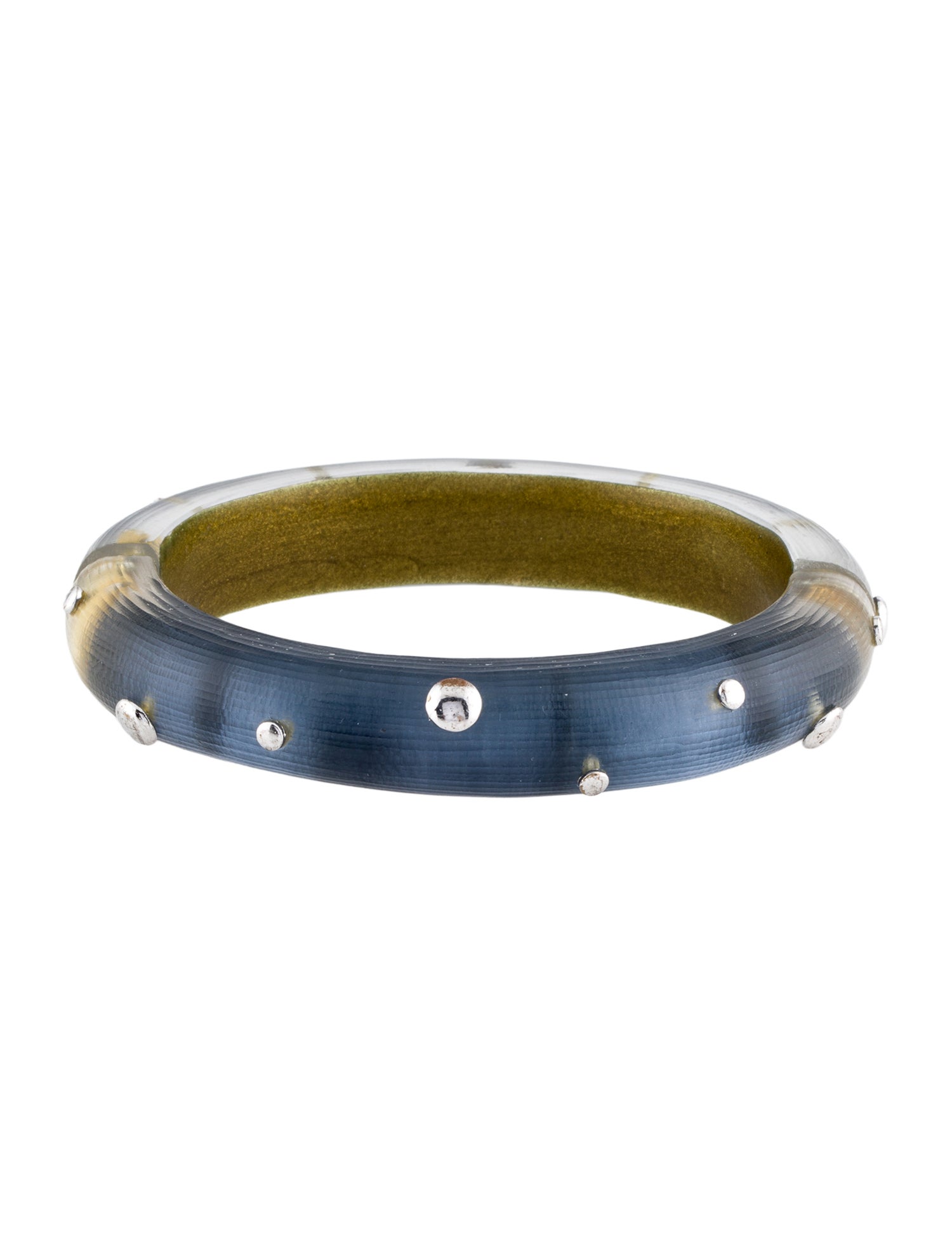 Alexis Bittar Lucite Studded Hinge Bangle Bracelet