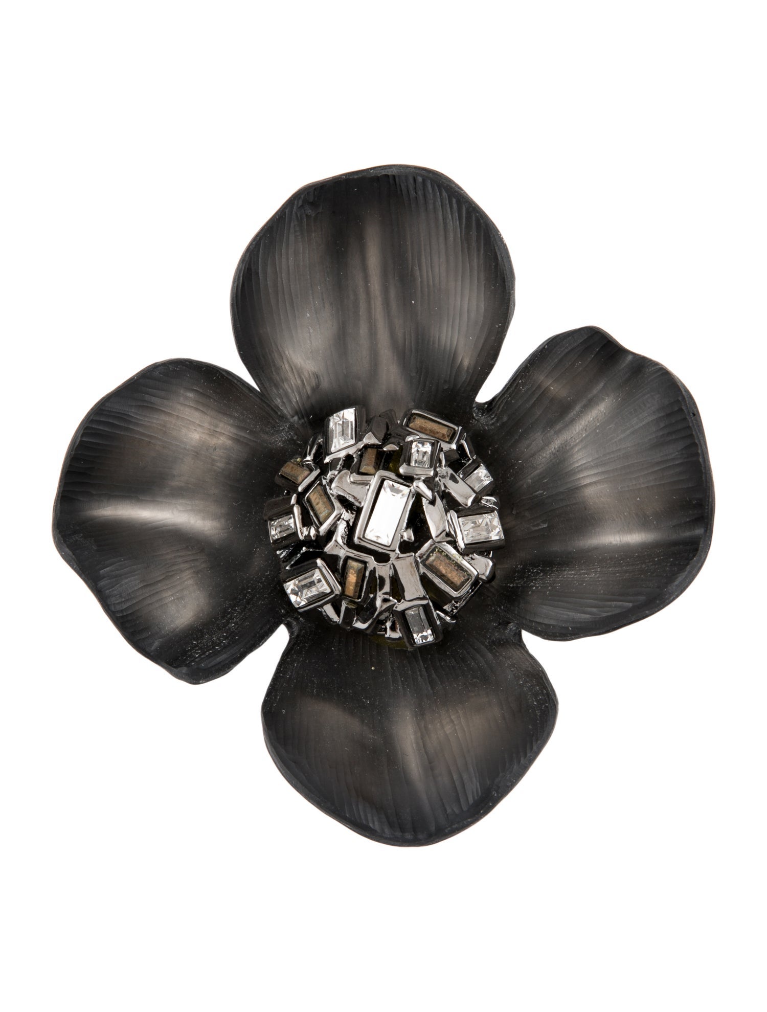 Alexis Bittar Lucite & Crystal Brooch Pin