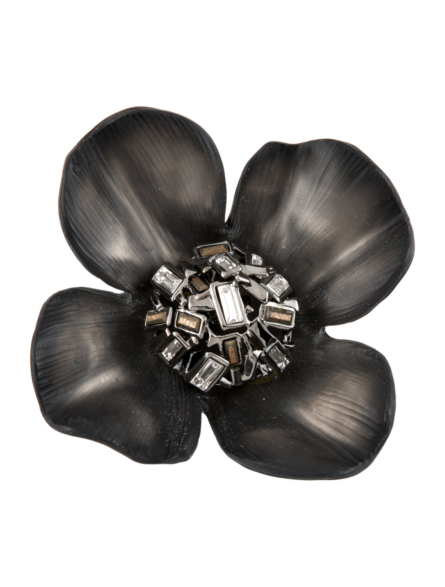 Alexis Bittar Lucite & Crystal Brooch Pin