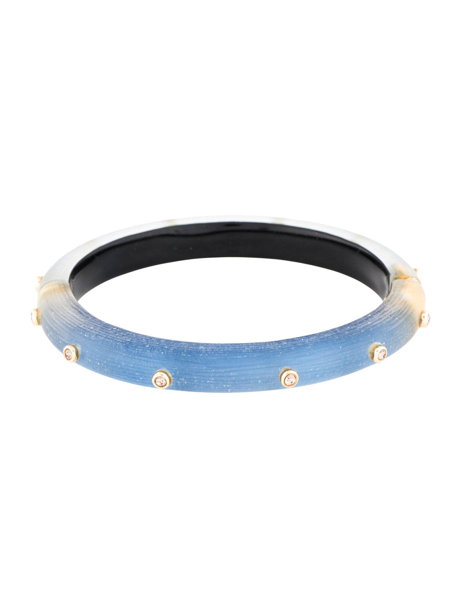 Alexis Bittar Crystal Studded Lucite Hinge Bangle Bracelet