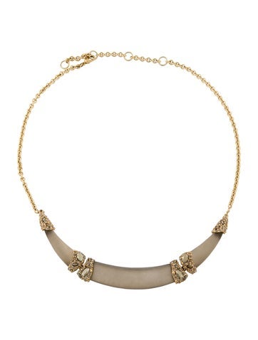 Pre-owned Alexis Bittar Lucite & Crystal Collar Necklace, 21" In Multi