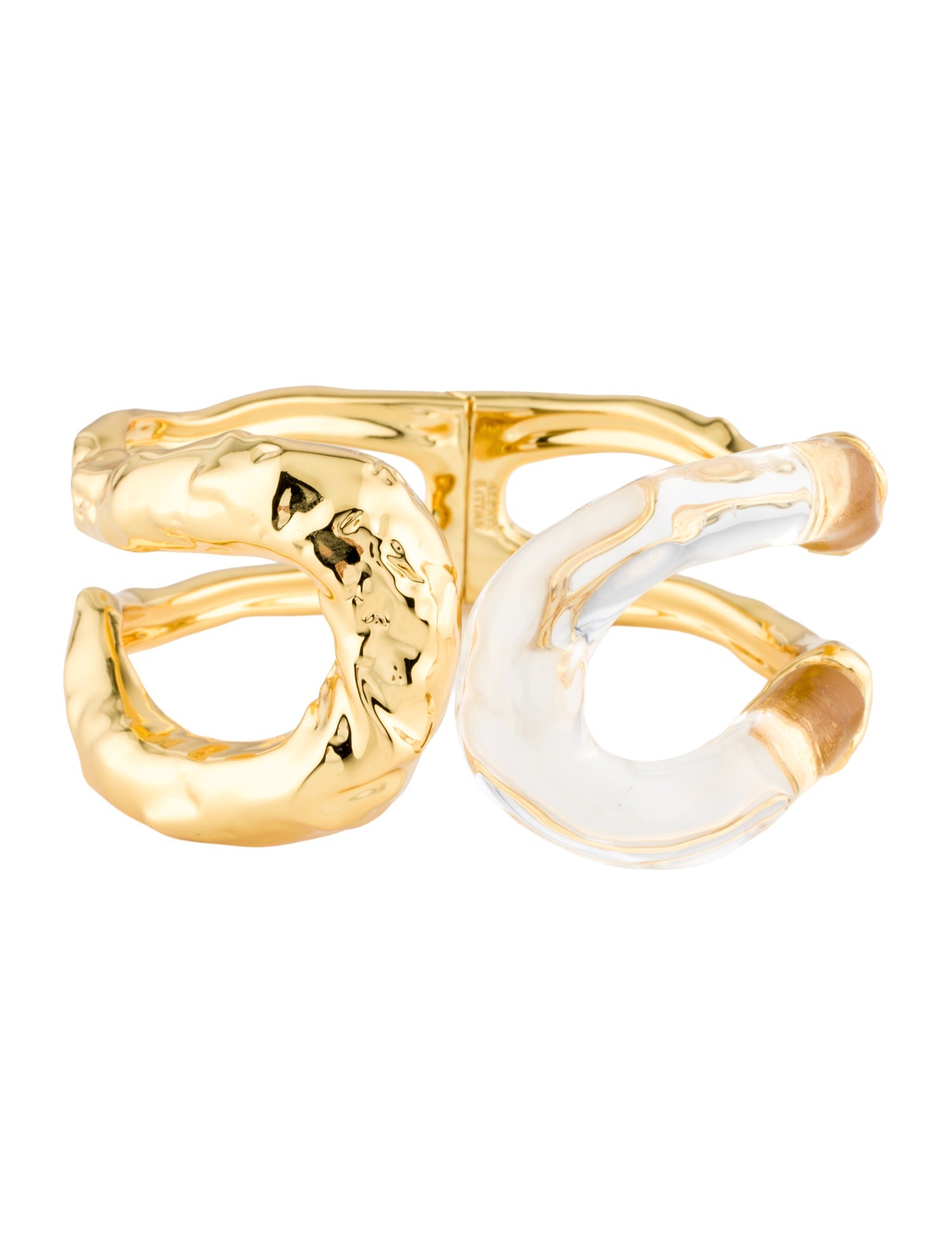 Alexis Bittar Clear Lucite Hinged Bangle