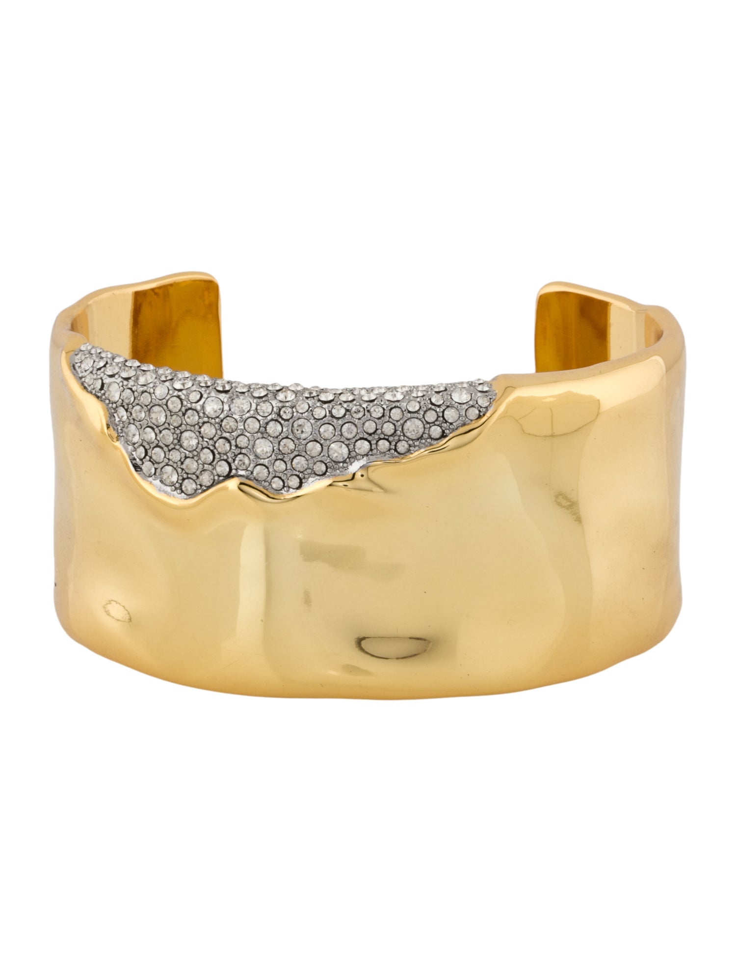 Alexis Bittar Crystal Encrusted Solanales Wide Cuff Bracelet