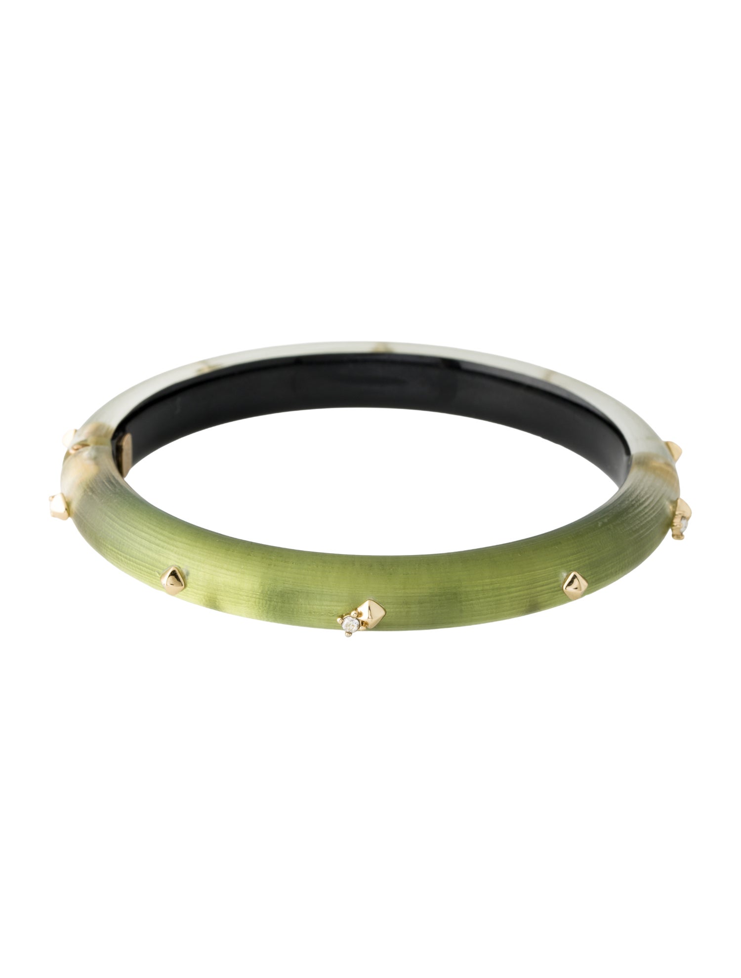 Alexis Bittar Crystal Studded Lucite Hinged Bangle