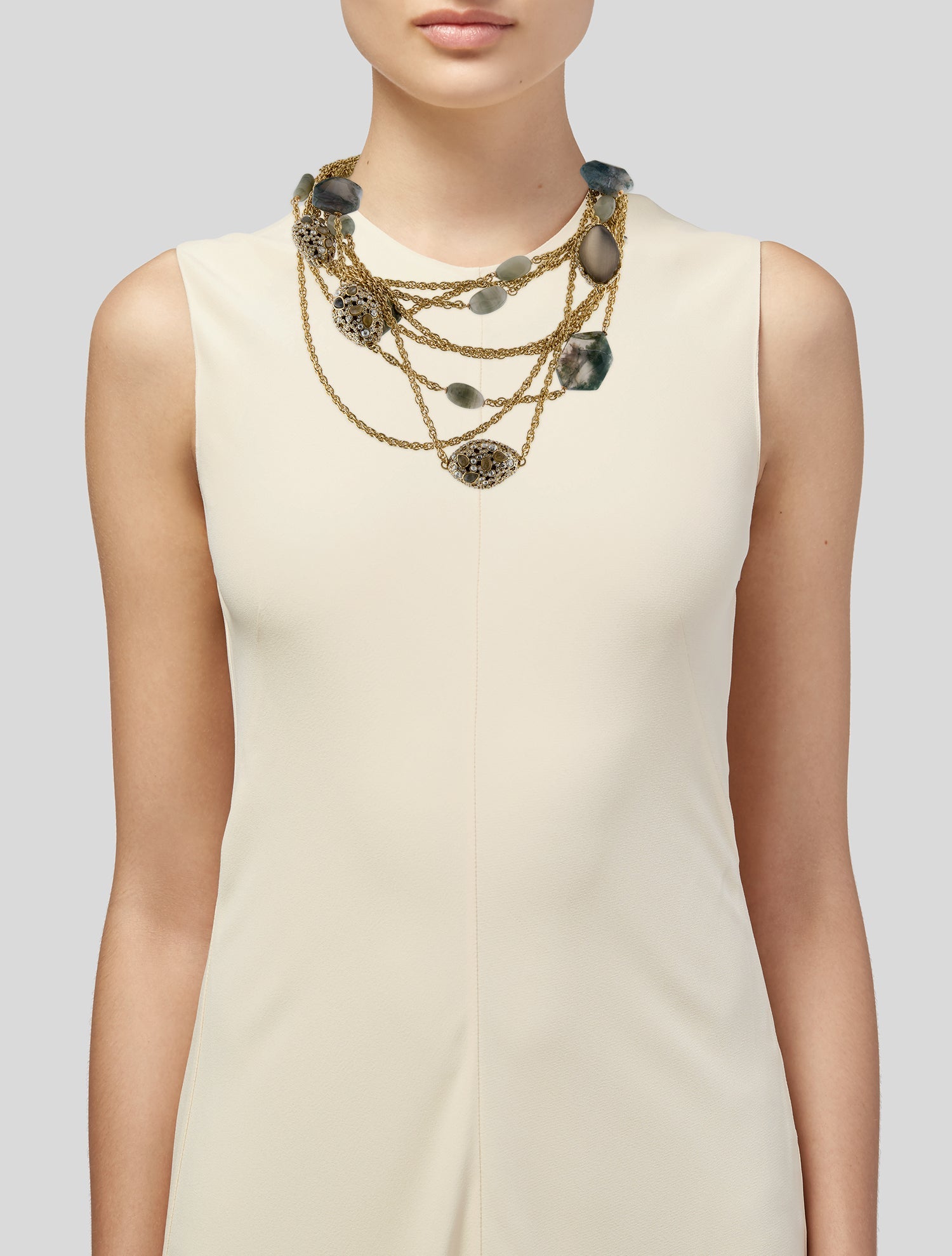Alexis Bittar Lucite & Crystal Multistrand Necklace