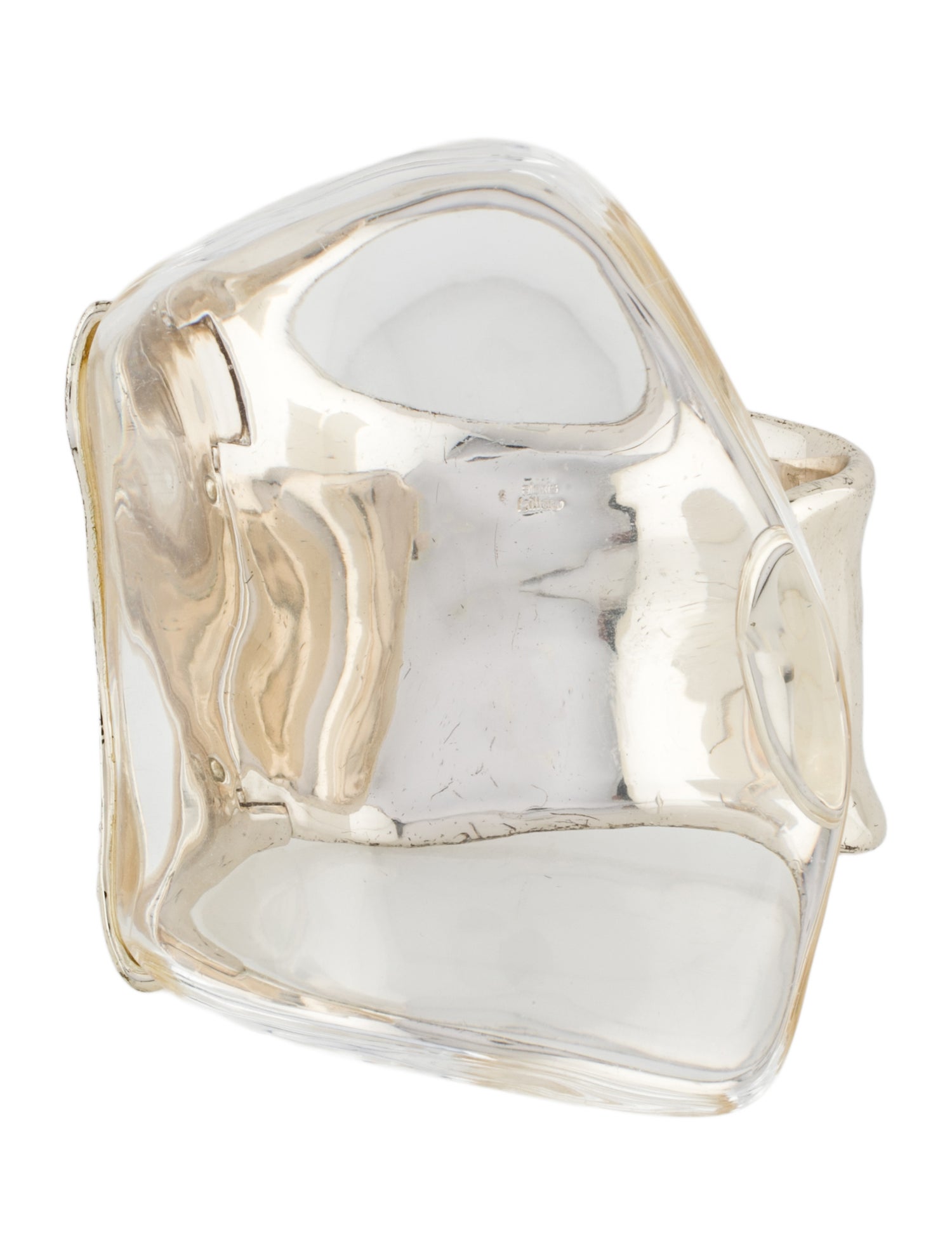 Alexis Bittar Lucite & Crystal Hinged Bangle Bracelet