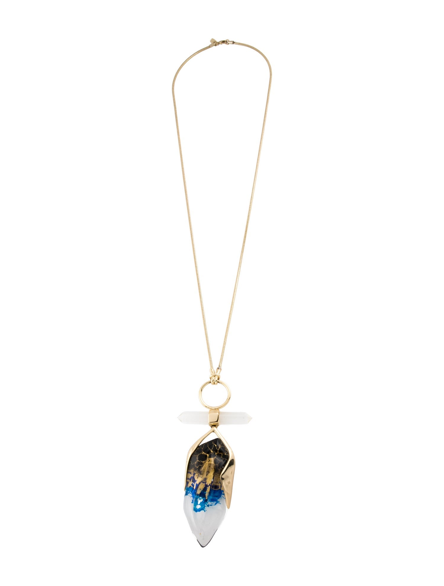 Alexis Bittar Liquid Lucite Pendant Necklace